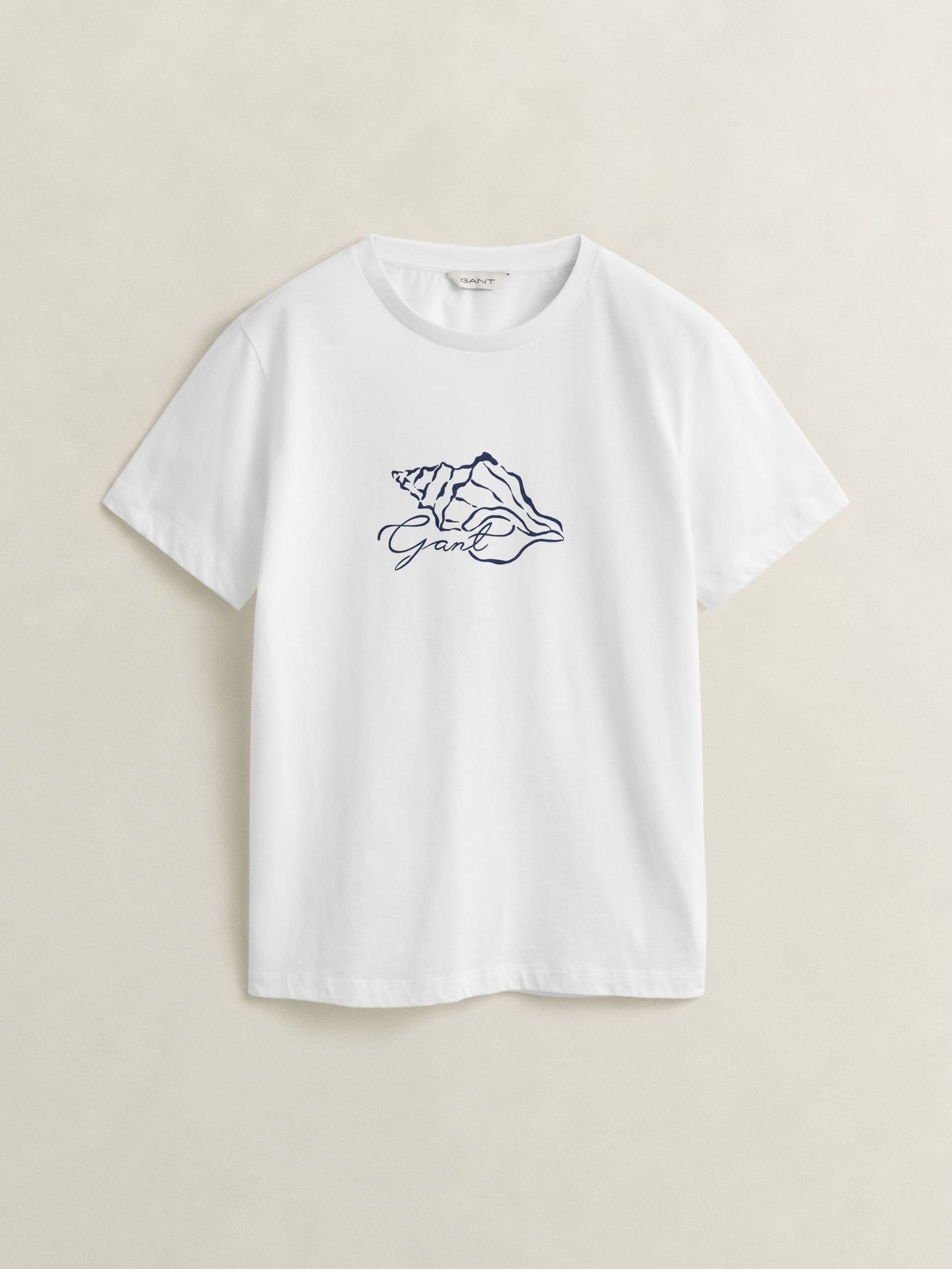Gant White Shell Graphic Print T-Shirt