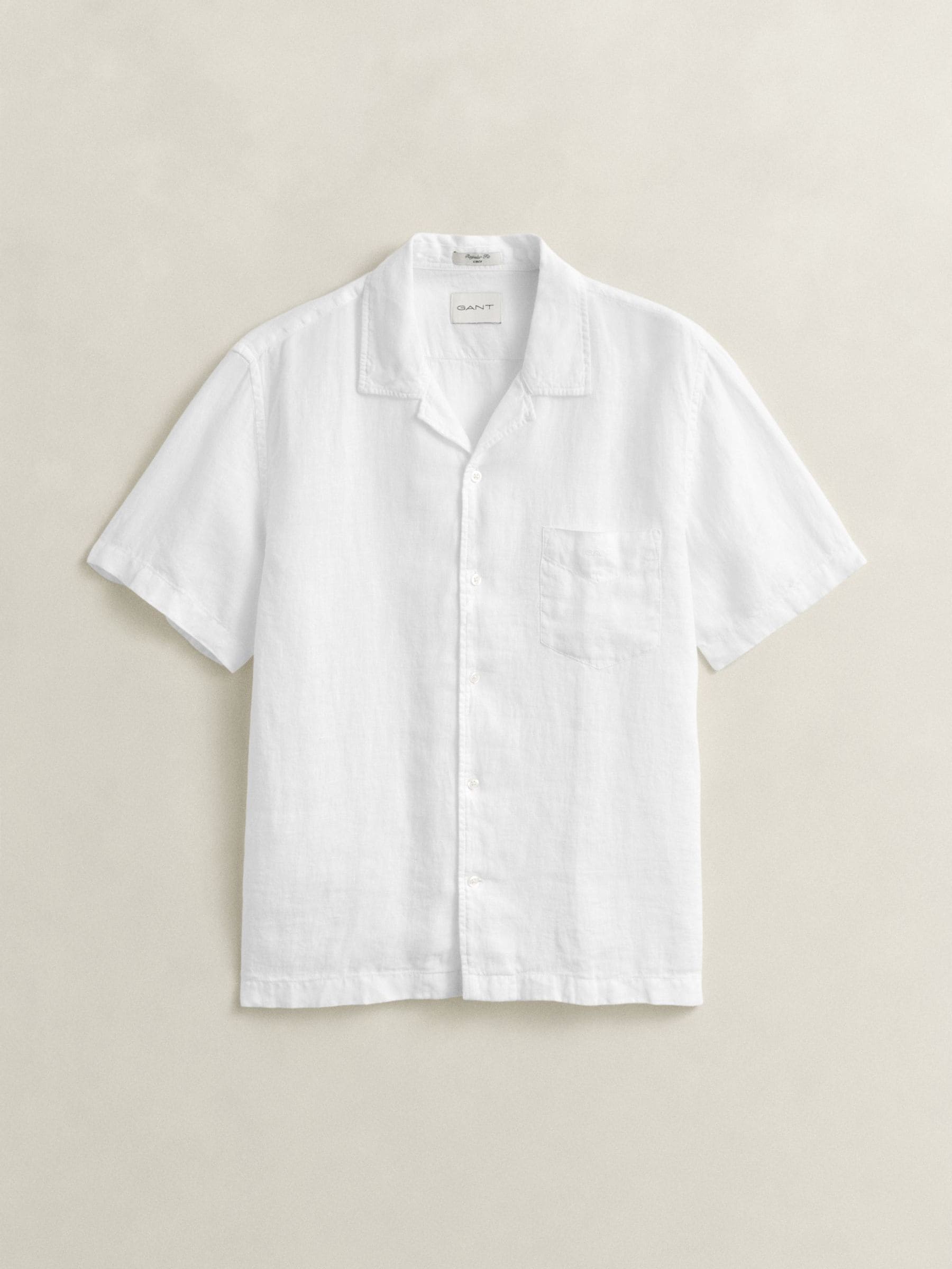 Gant Miesten Valkoinen Garment Dyed Linen Pocket Shirt