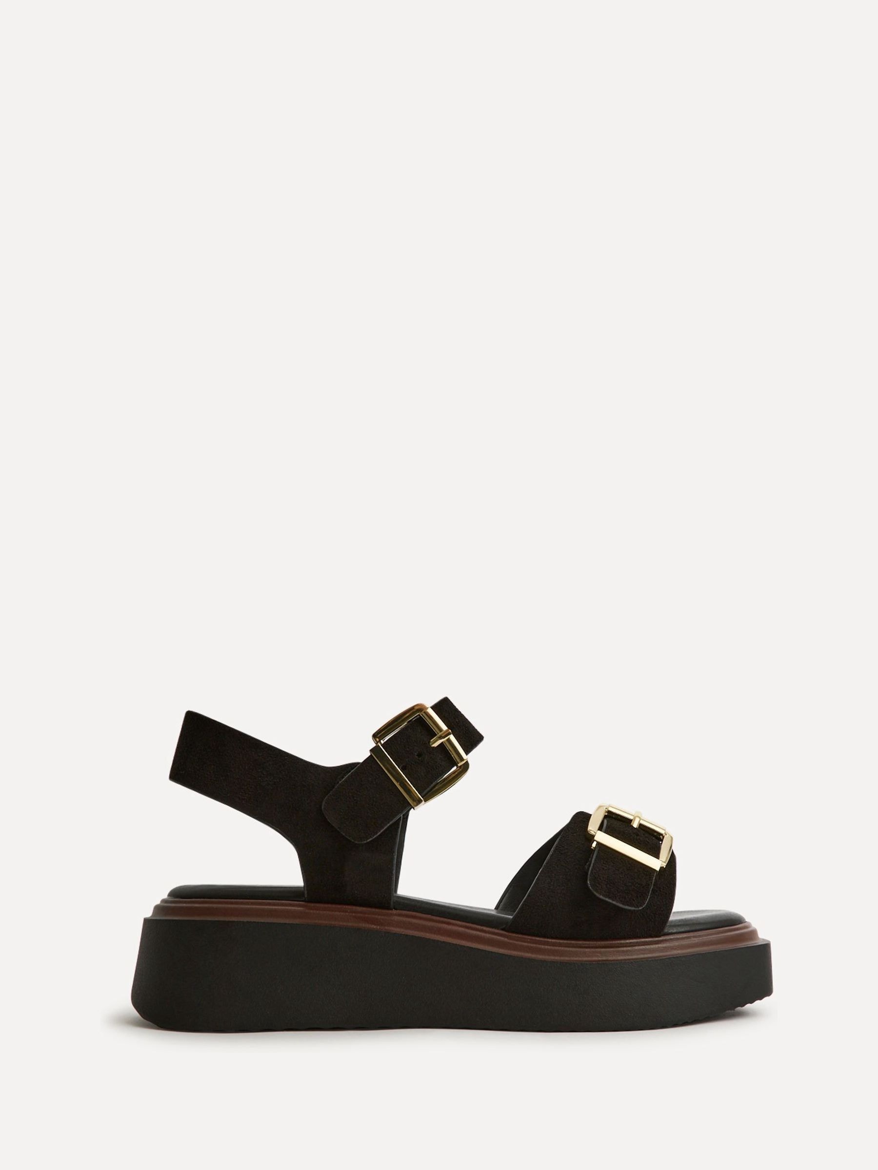 Linzi Source Wide Fit With Buckle Straps Flatform Sandals