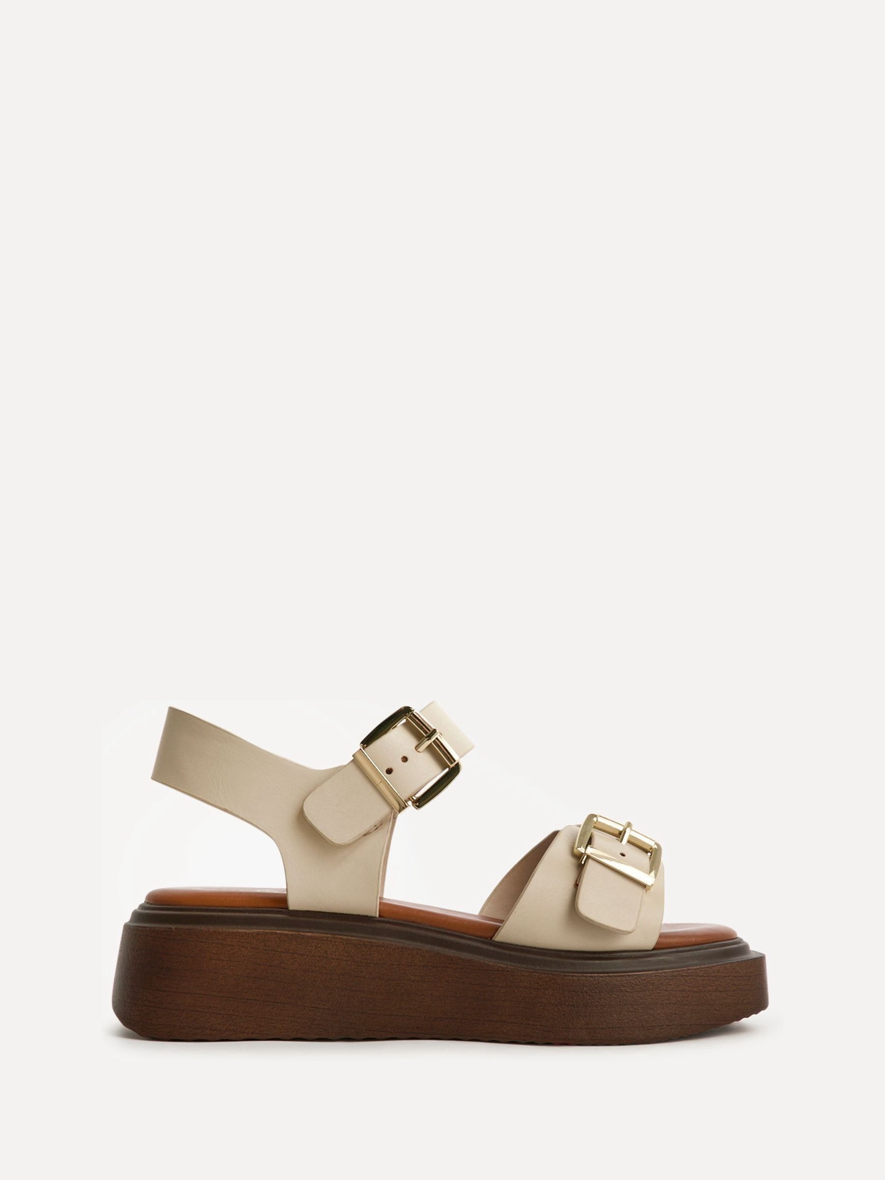 Linzi Source Wide Fit With Buckle Straps Flatform Sandals