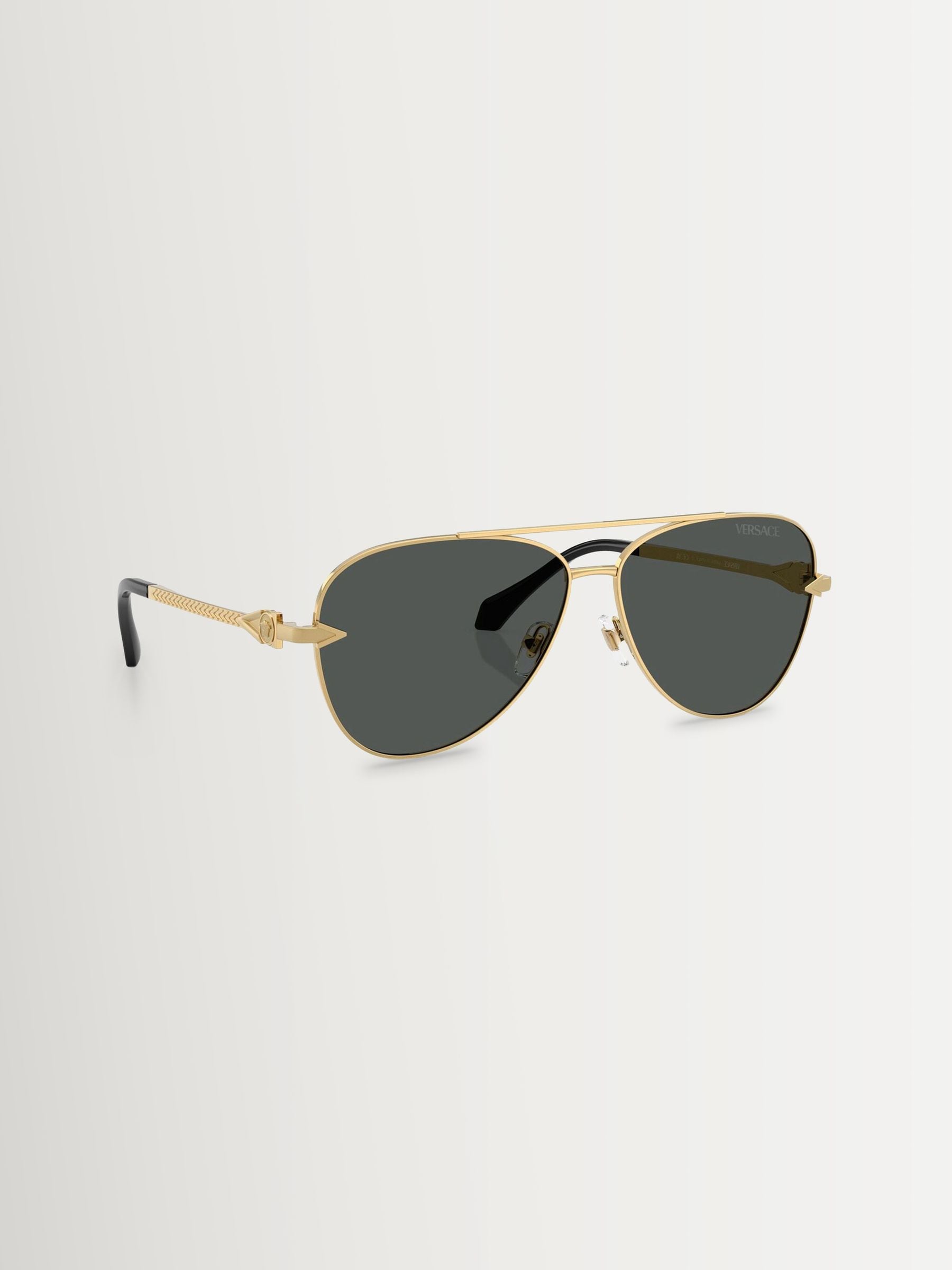 Versace Uomo Oro/Grigio Ve2283 100287 Occhiali Da Sole Metallo Pilot Nor - Immagine 3
