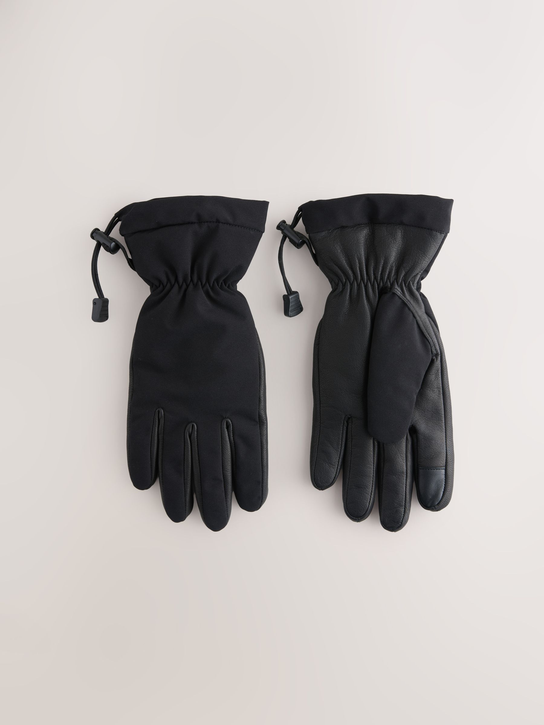 Next Black Ski Gloves With Leather