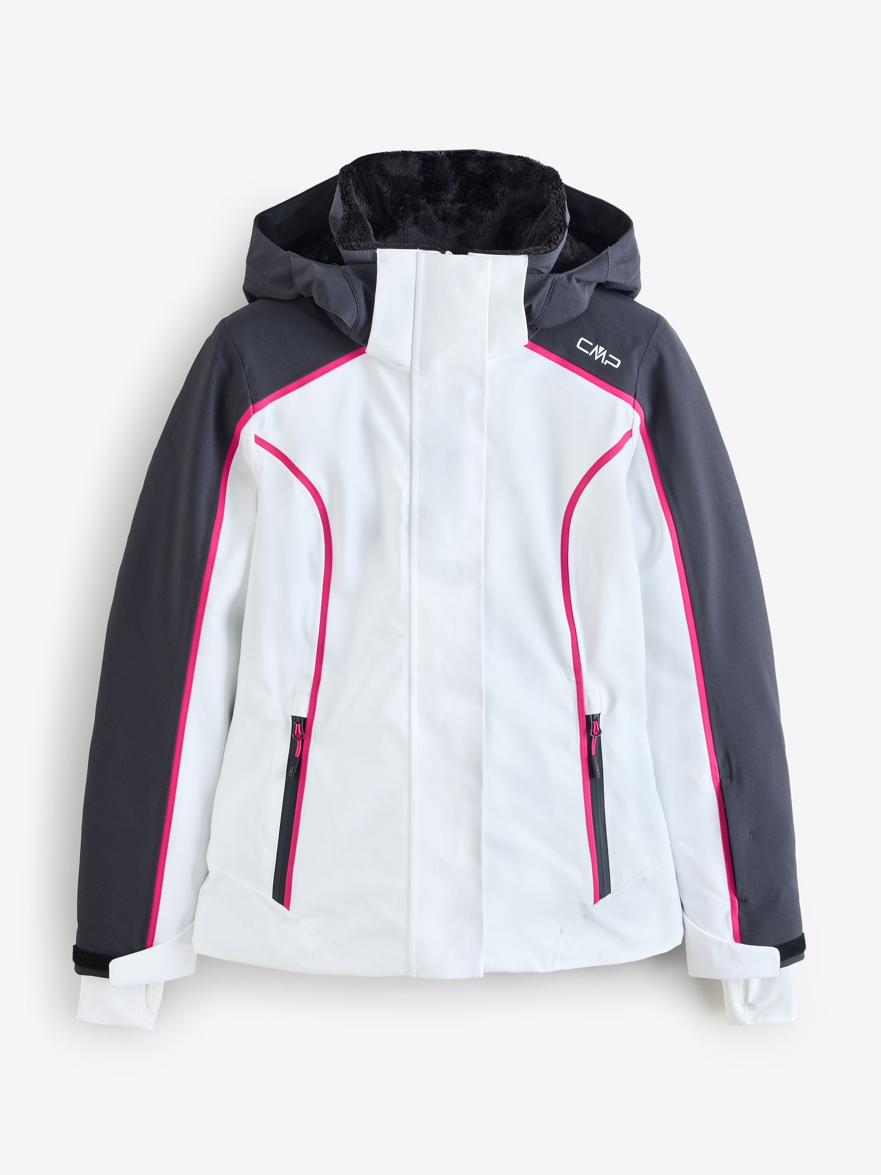 Cmp White Womans Fix Hood Peony Ski Jacket