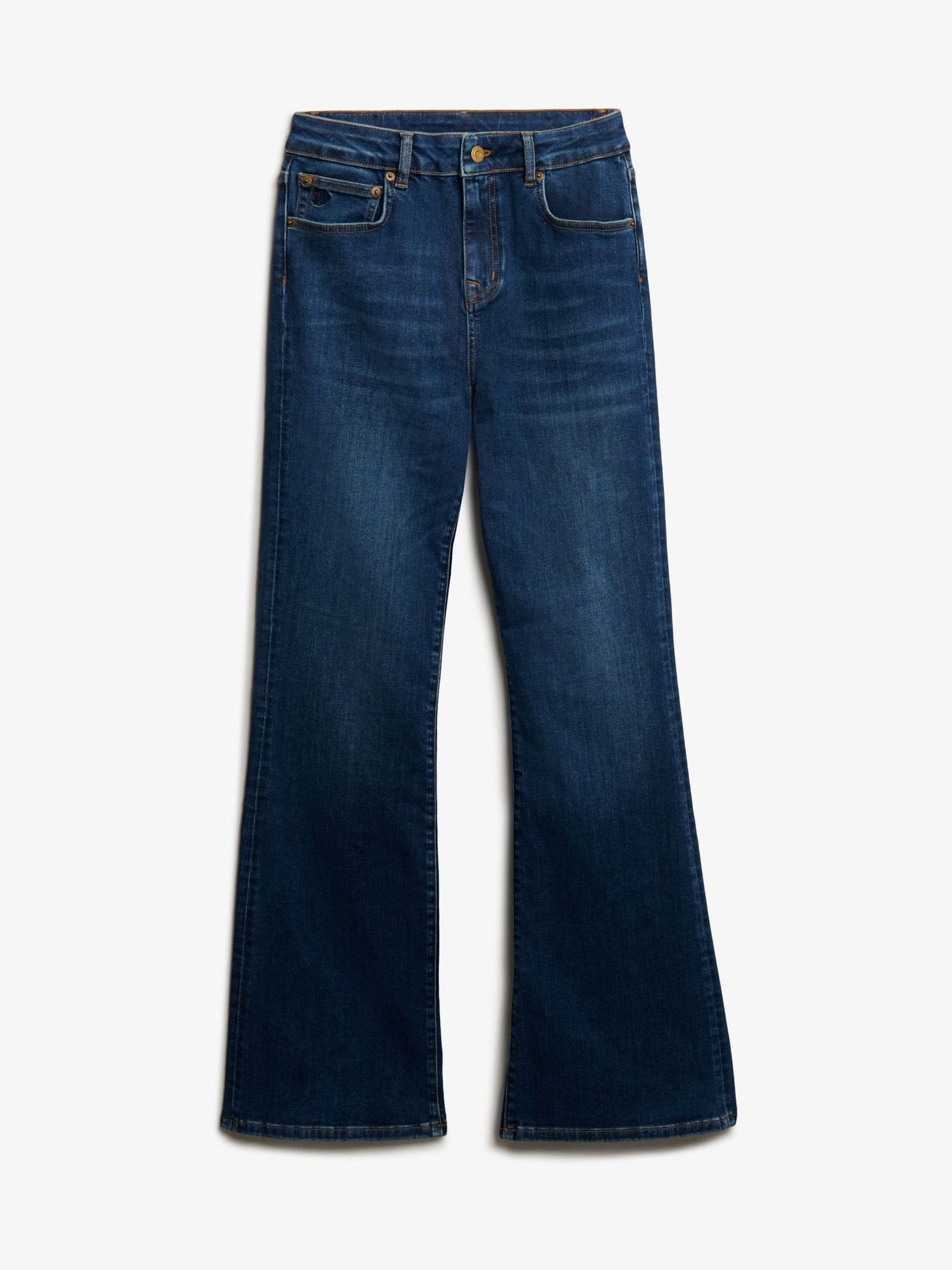 Superdry Damen Blau Hoch Geschnittene Bootcut-Jeans Für - Bild 2