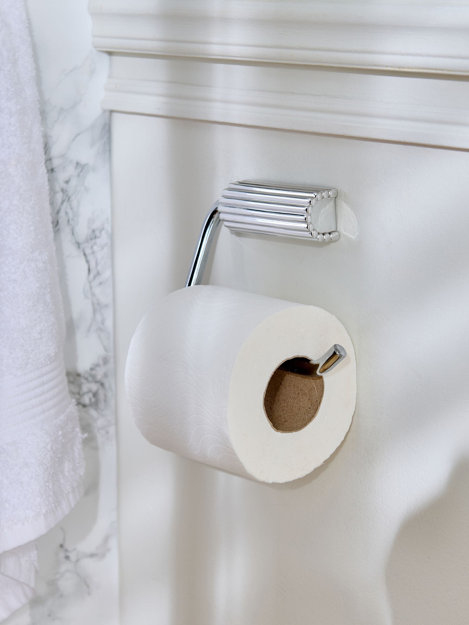 Next Chrome Rib Toilet Roll Holder