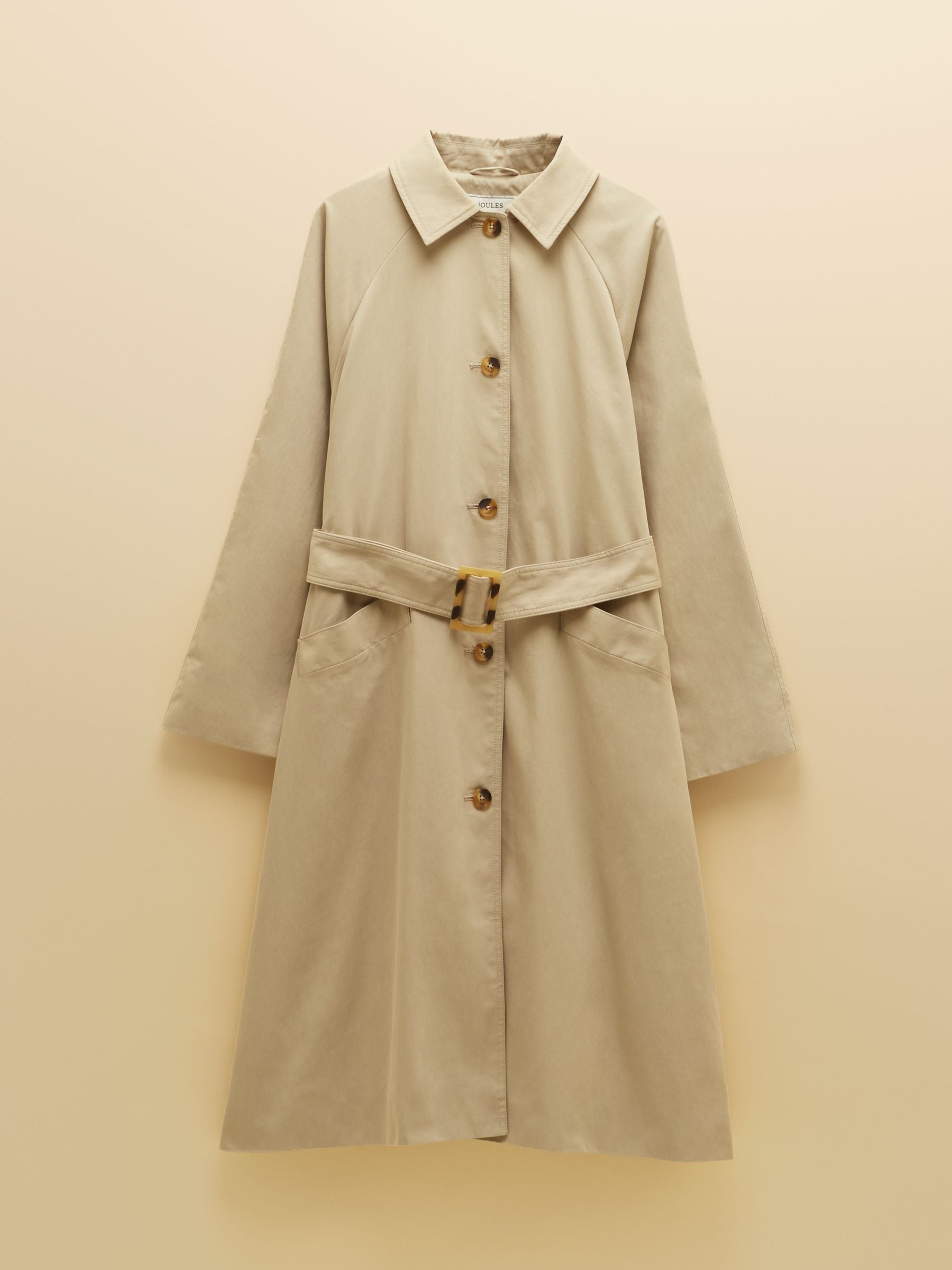 Joules Beige Showerproof Single Breasted Trench Coat With Belt
