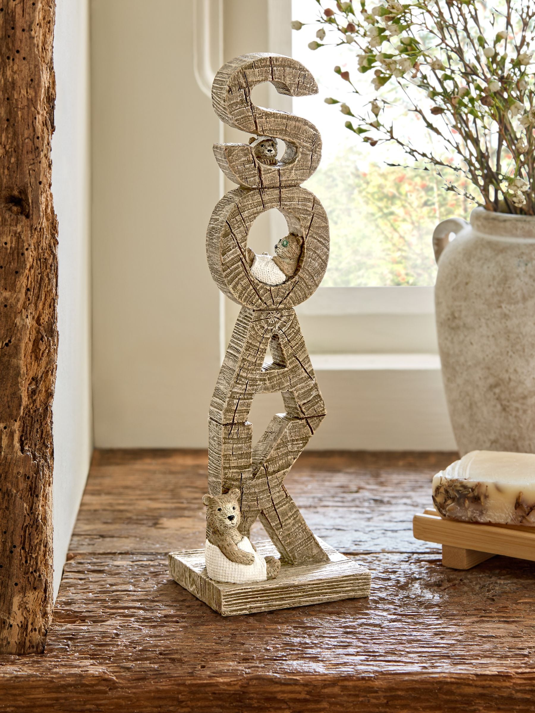 Next Natural Bertie Bear Soak Word Block Ornament