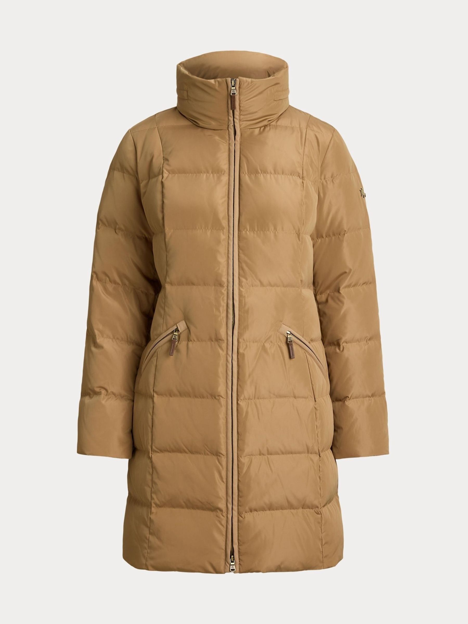 Next - Lauren Ralph Lauren Classic Camel Faux Fur Trim Funnel Neck Down Coat