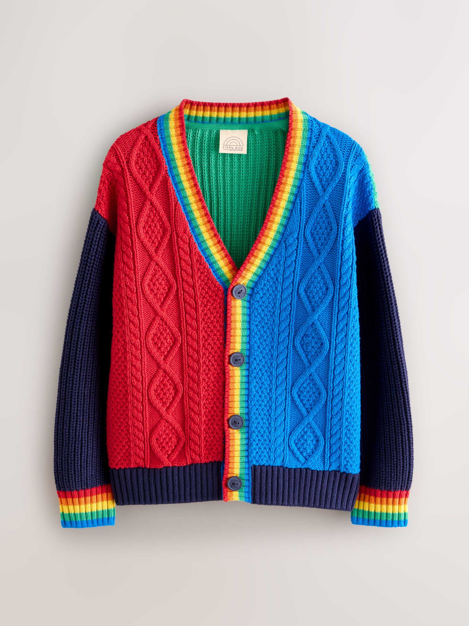 Little Bird By Jools Oliver Bright Colourblock Knitted V-Neck Cardigan
