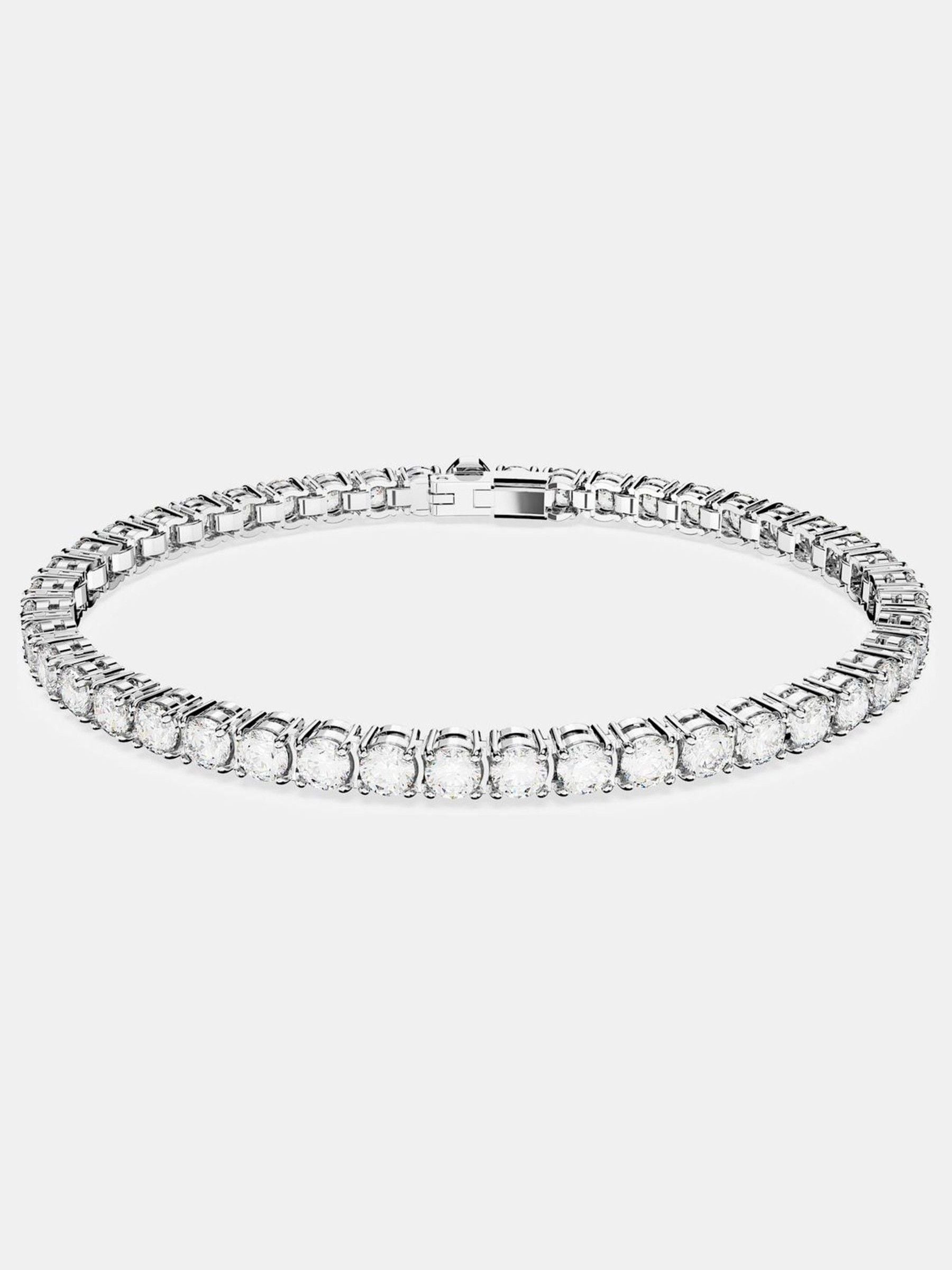 Swarovski Donna Bianco Matrix Tennis Bracelet With Round Cut Plated - Immagine 1
