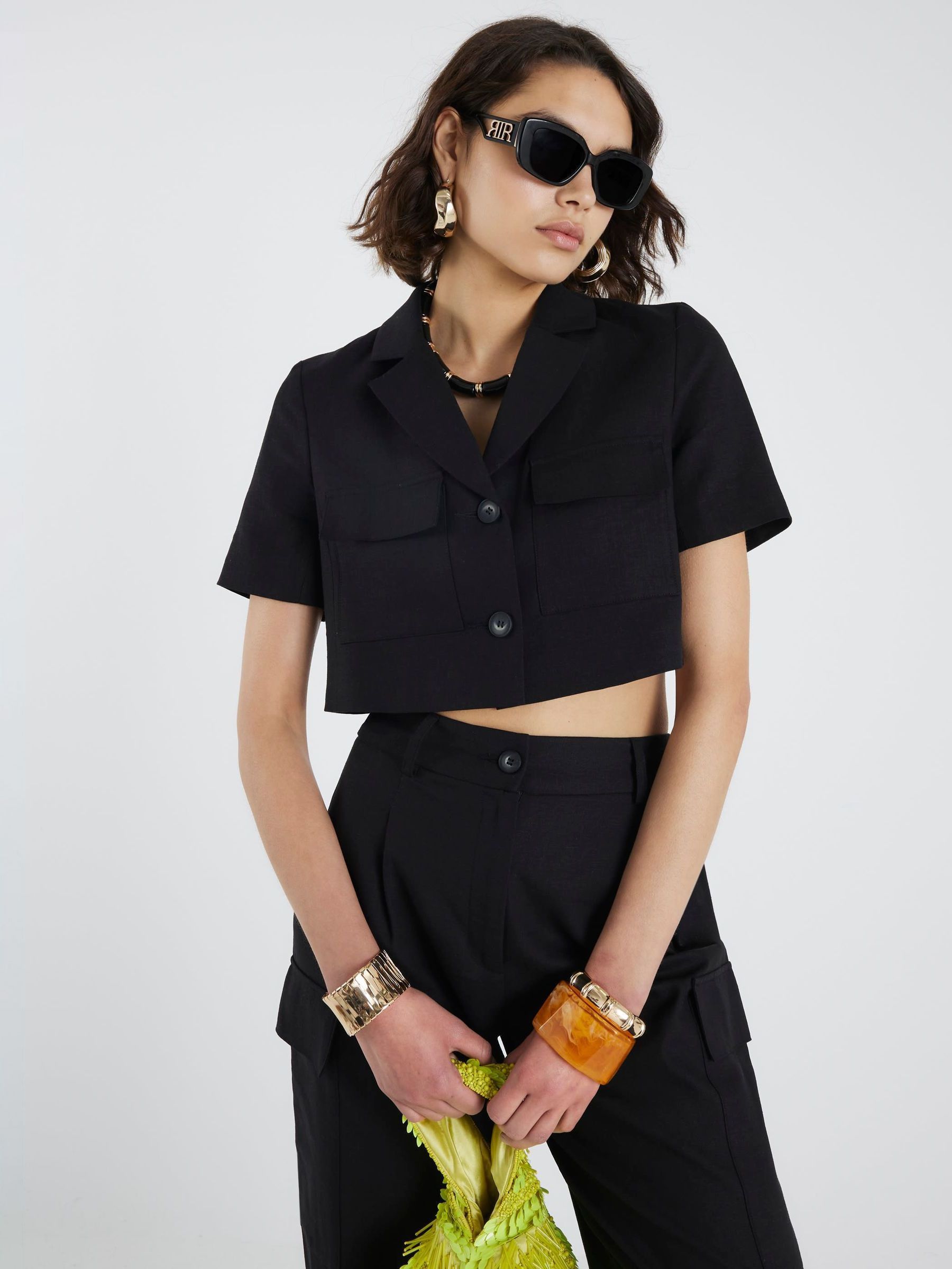 Next - River Island Afkortet Pocket Hør Jakke