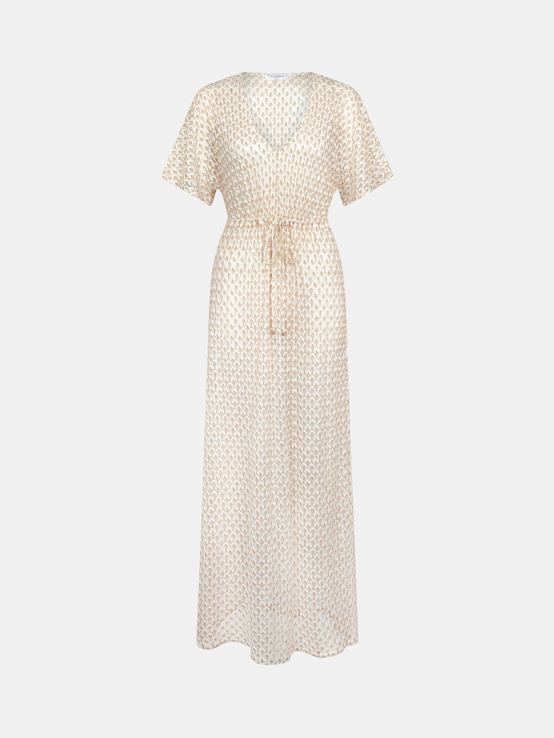 Next - Accessorize Kvinders Cremefarvet Strik Kaftan Maxikjole