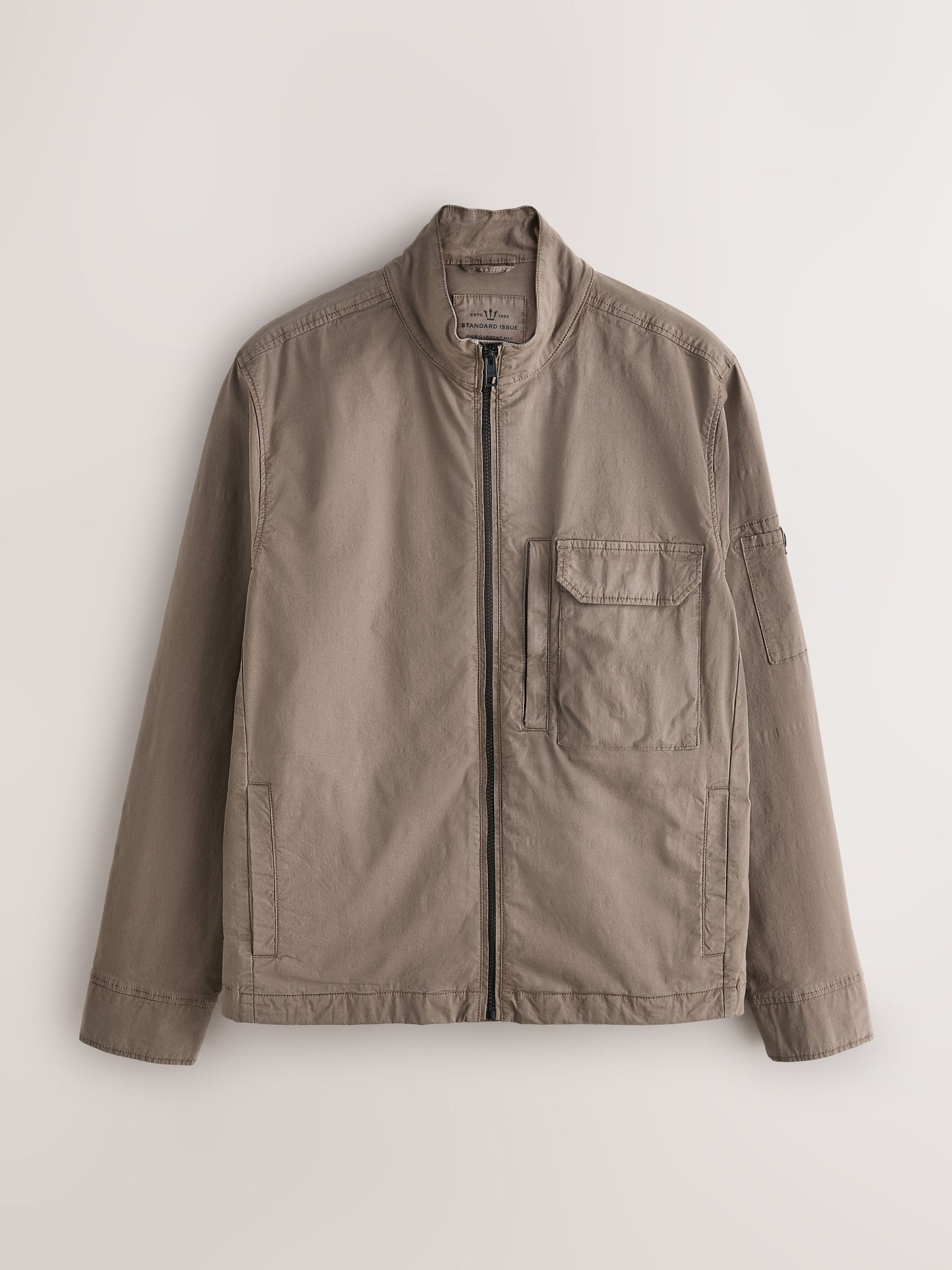 Next Beige Zip Through Shacket