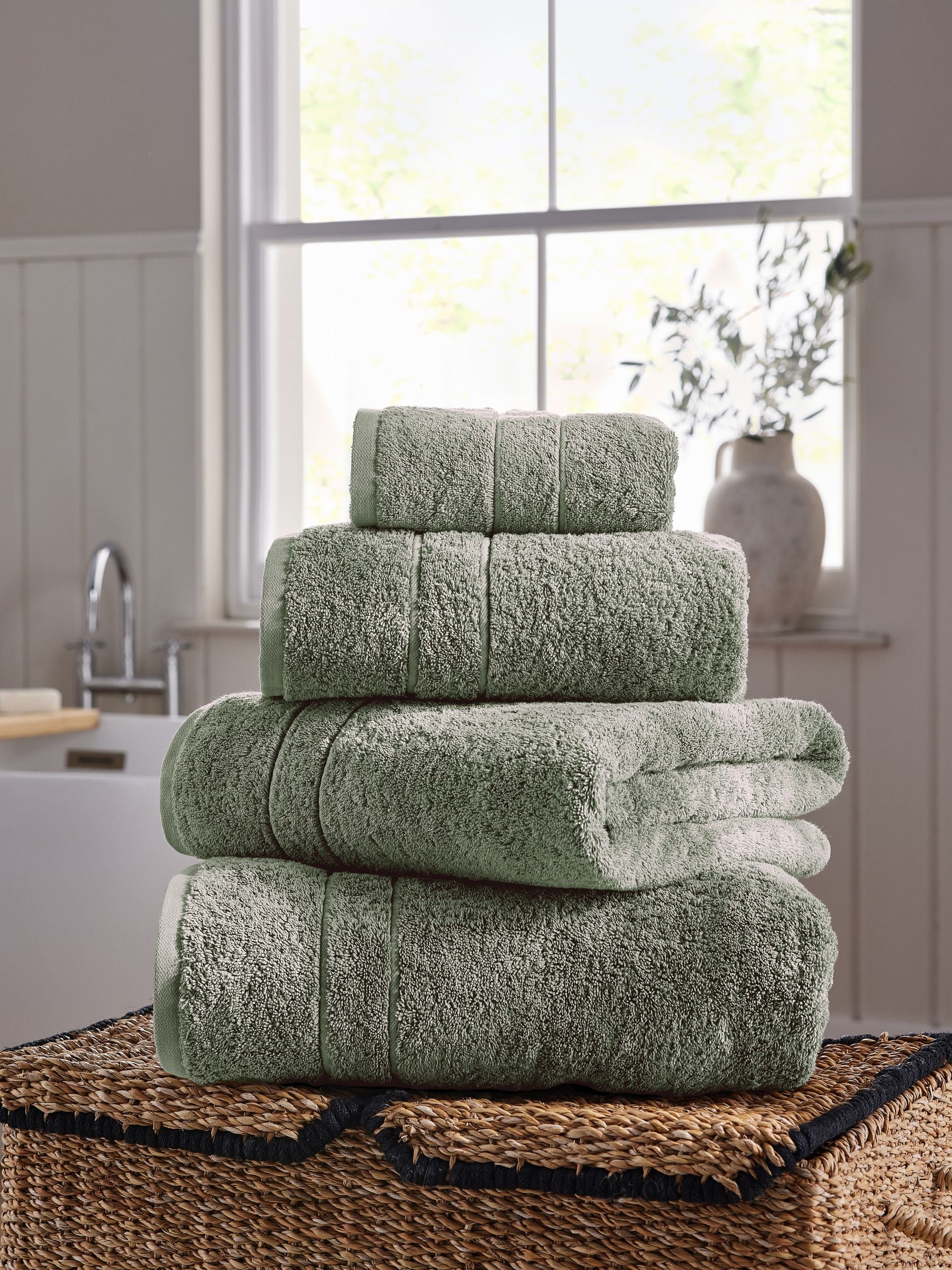 Next Green Egyptian Cotton Luxe Heavy Weight Towel