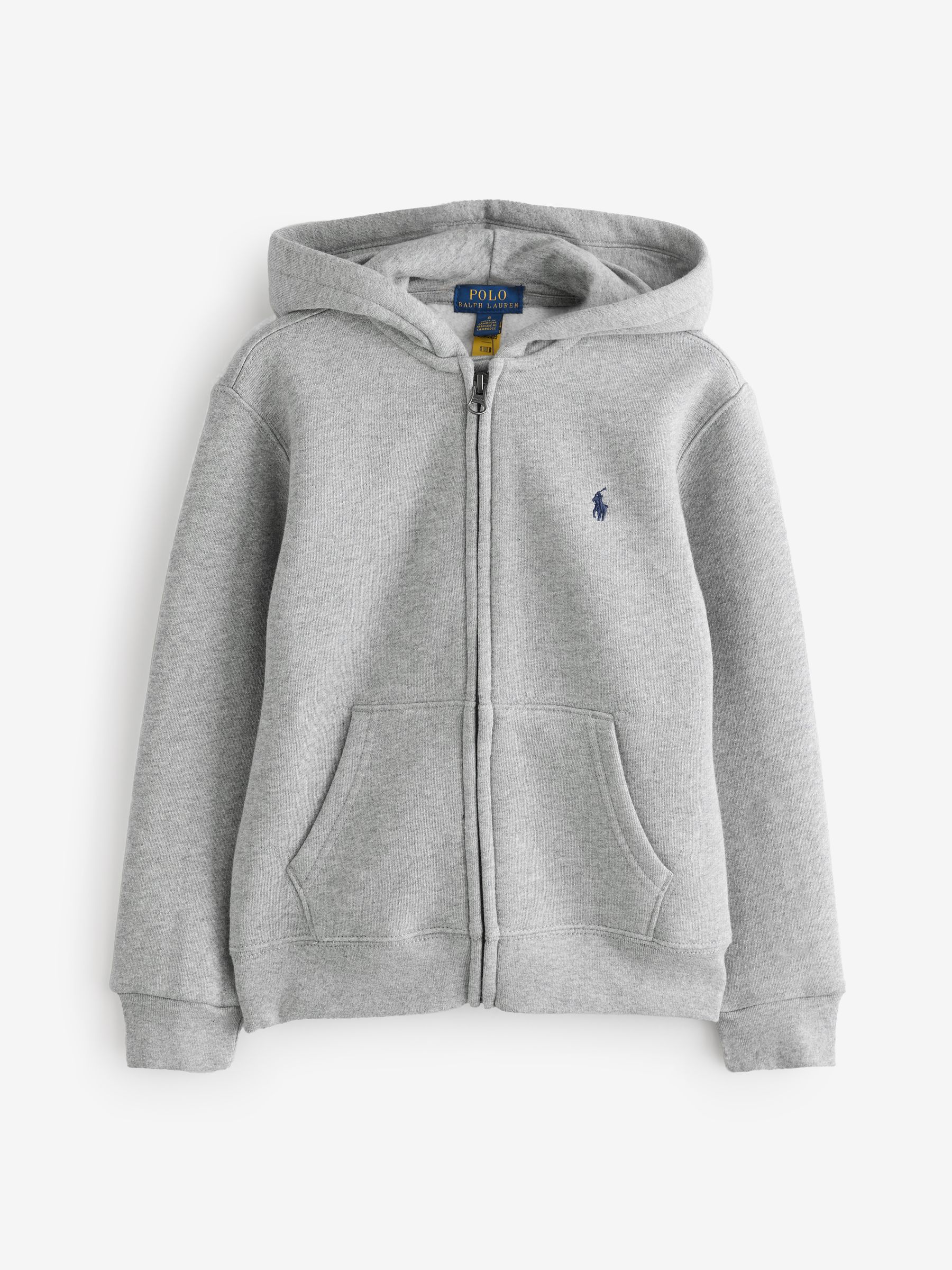 Polo Ralph Lauren Grey Zip Through Logo Hoodie