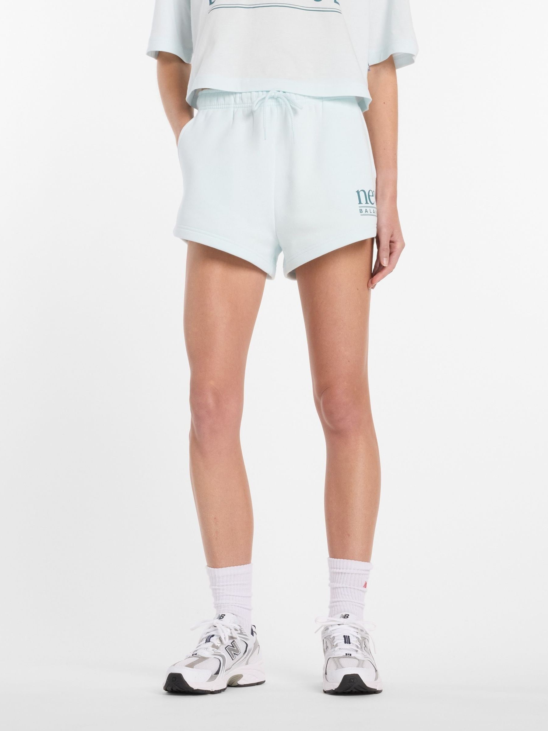 New Balance Naisten Mint Green Reimagined Fleece Shorts