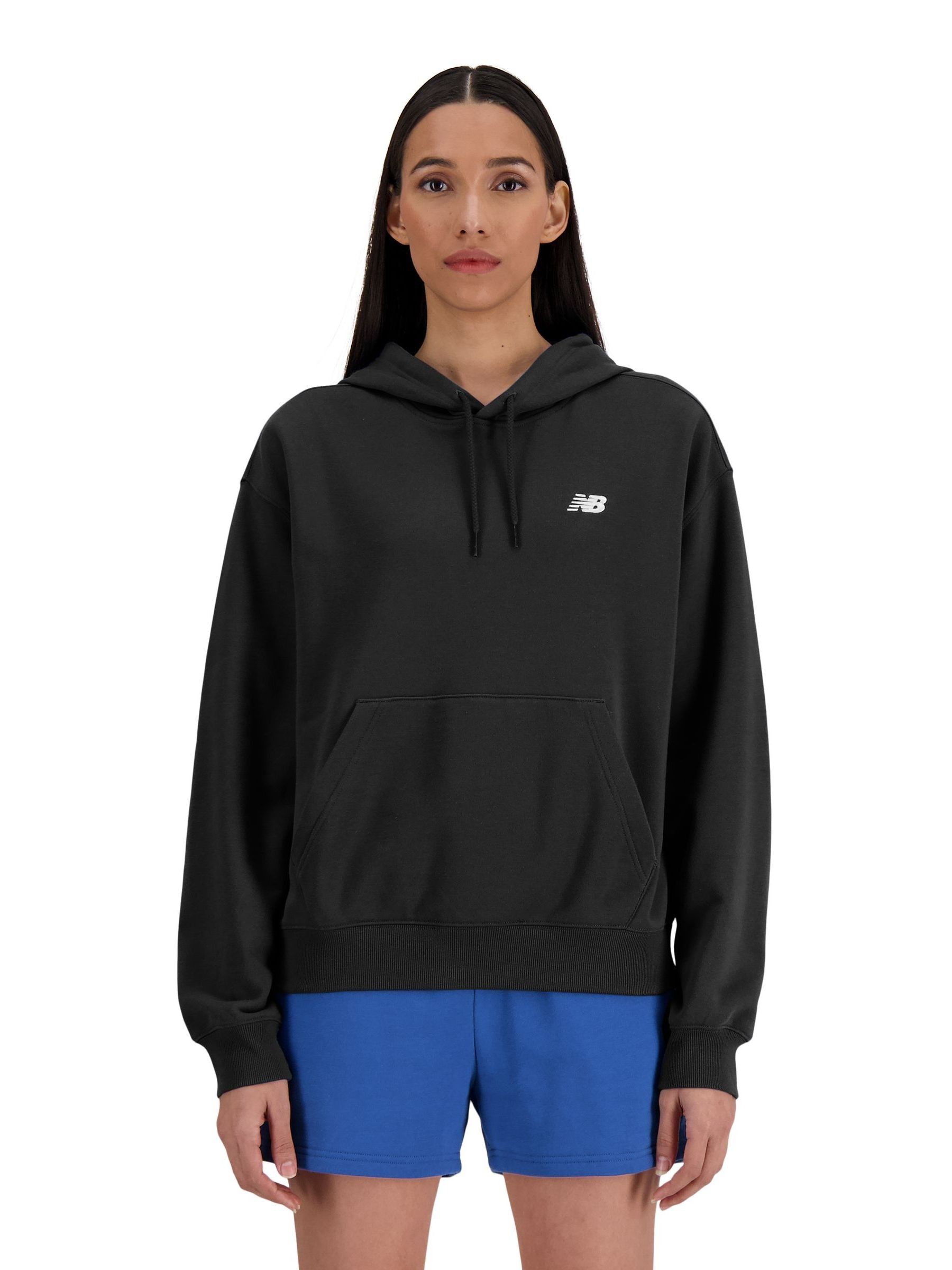 Felpe Con Cappuccio New Balance Logo Hoodie Donna Nero Piccolo - Immagine 3