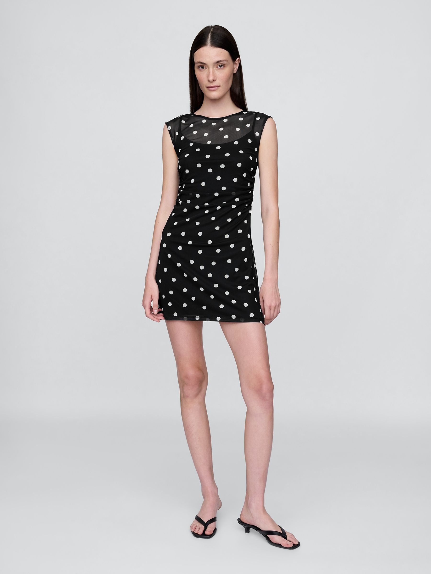 Gap Black Mesh Mini Dress