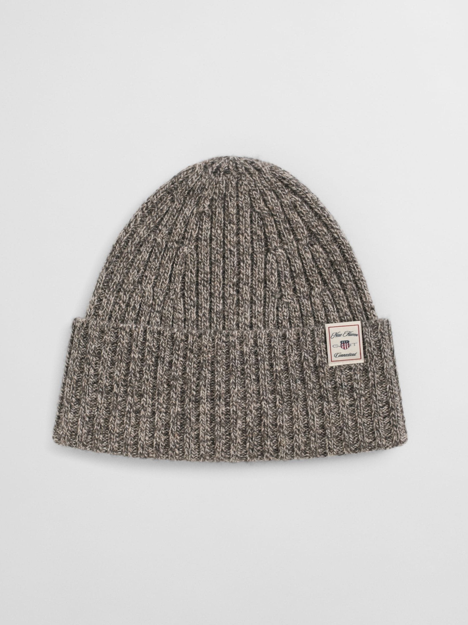 Gant Brown Wool Blend Beanie Hat