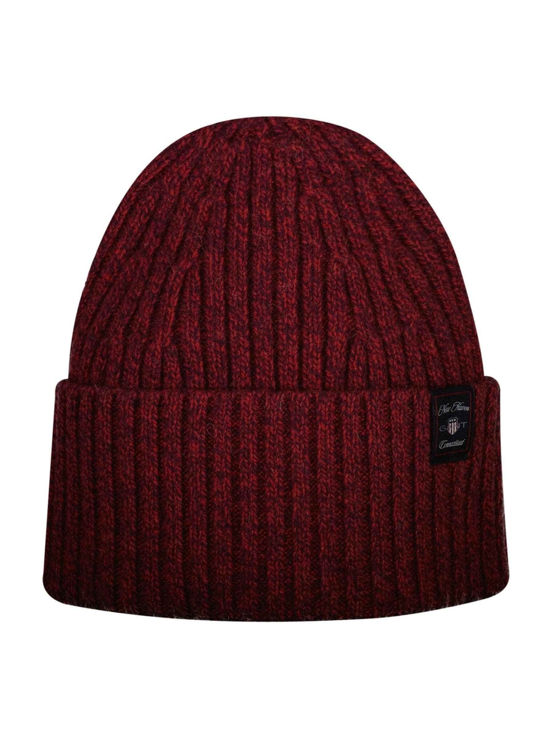 Gant Red Wool Blend Beanie Hat