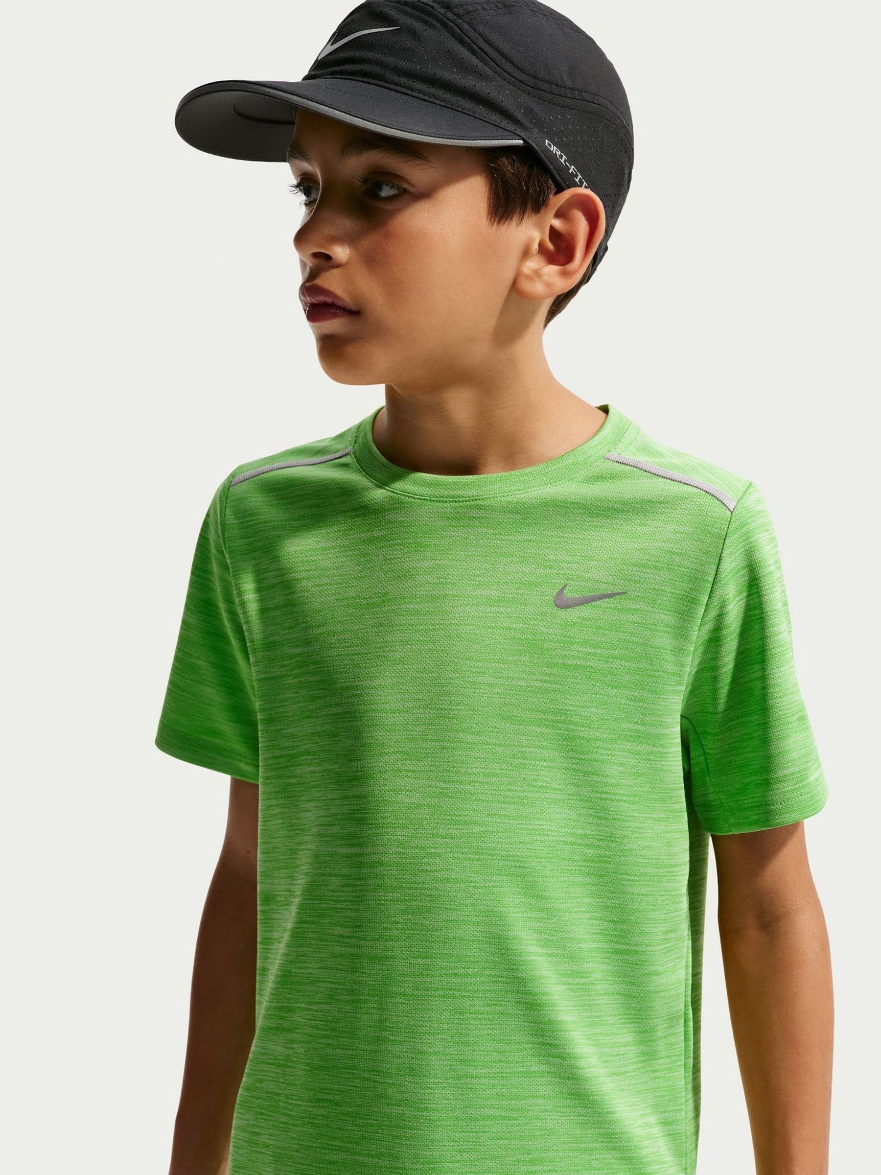 Nike Liquid Lime Miler Dri-Fit Short Sleeve T-Shirt