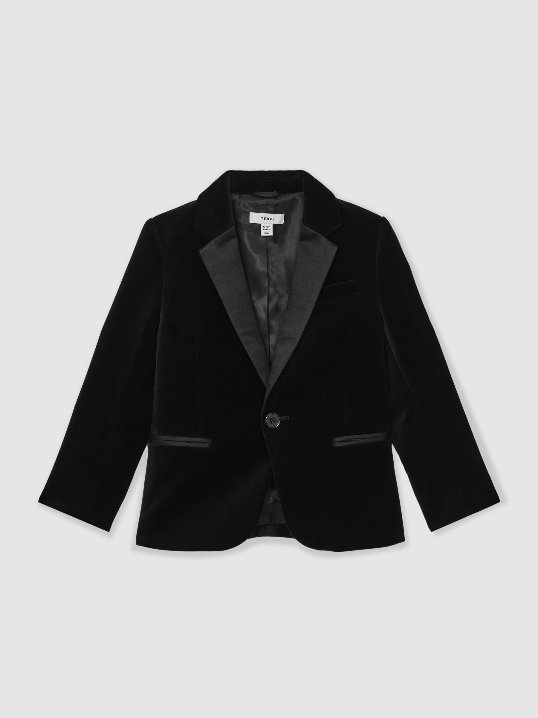 Reiss Nero Ace - Blazer Monopetto Stile Smoking In Velluto