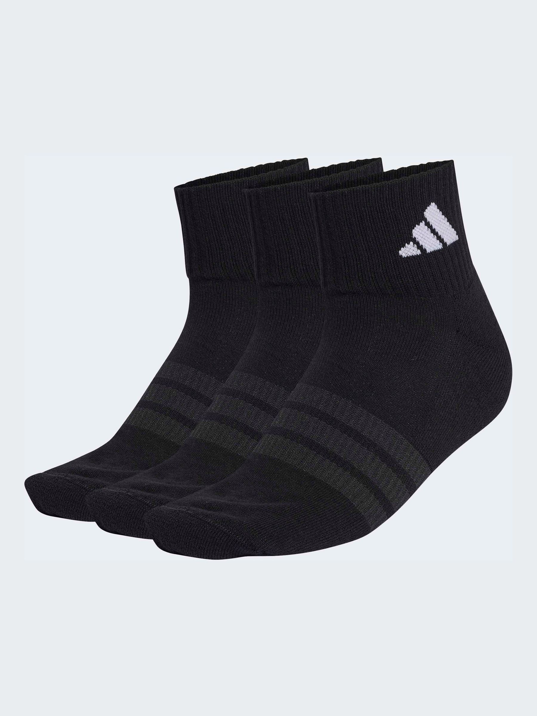 Adidas Uomo Nero Calzini Alla Caviglia Cushioned Essential, Confezione Da 3 - Immagine 1
