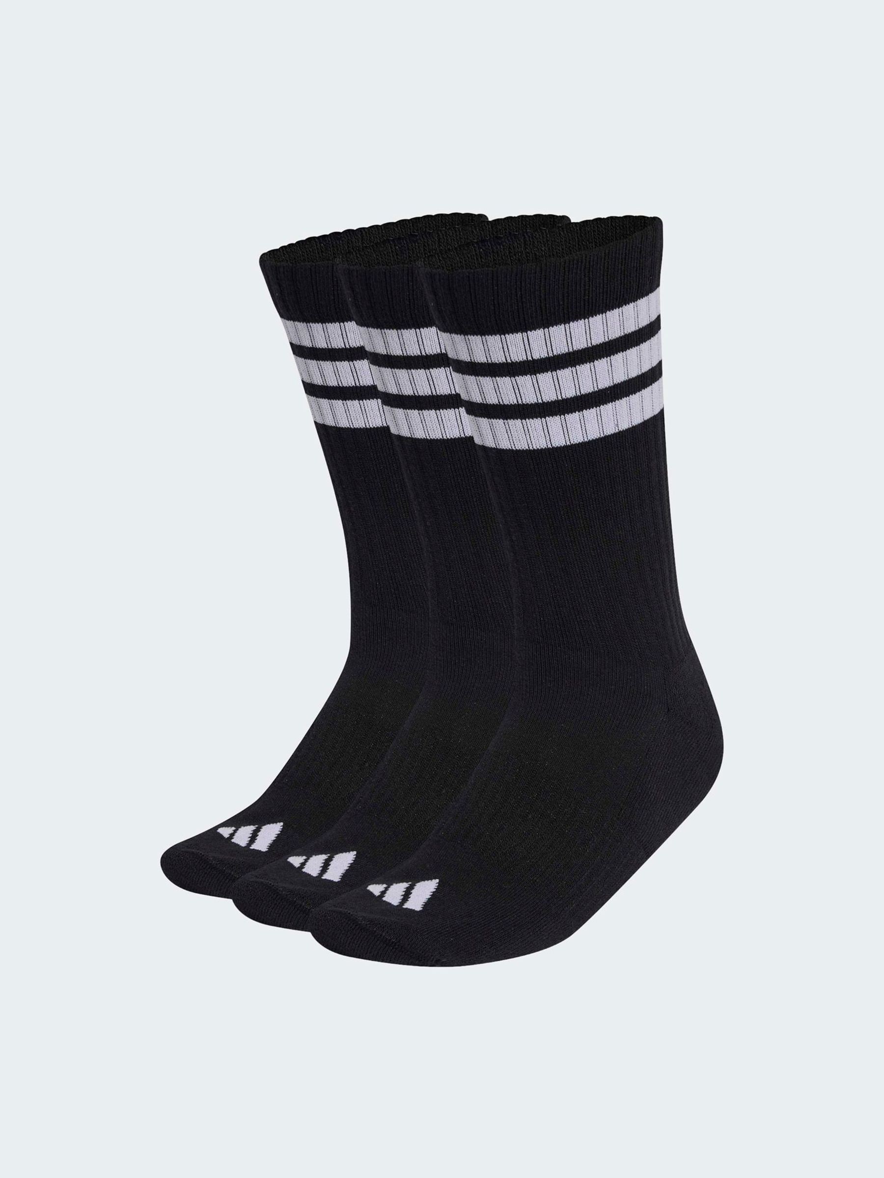 Adidas Uomo Nero Stonewash Crew Socks 3 Pack - Immagine 1