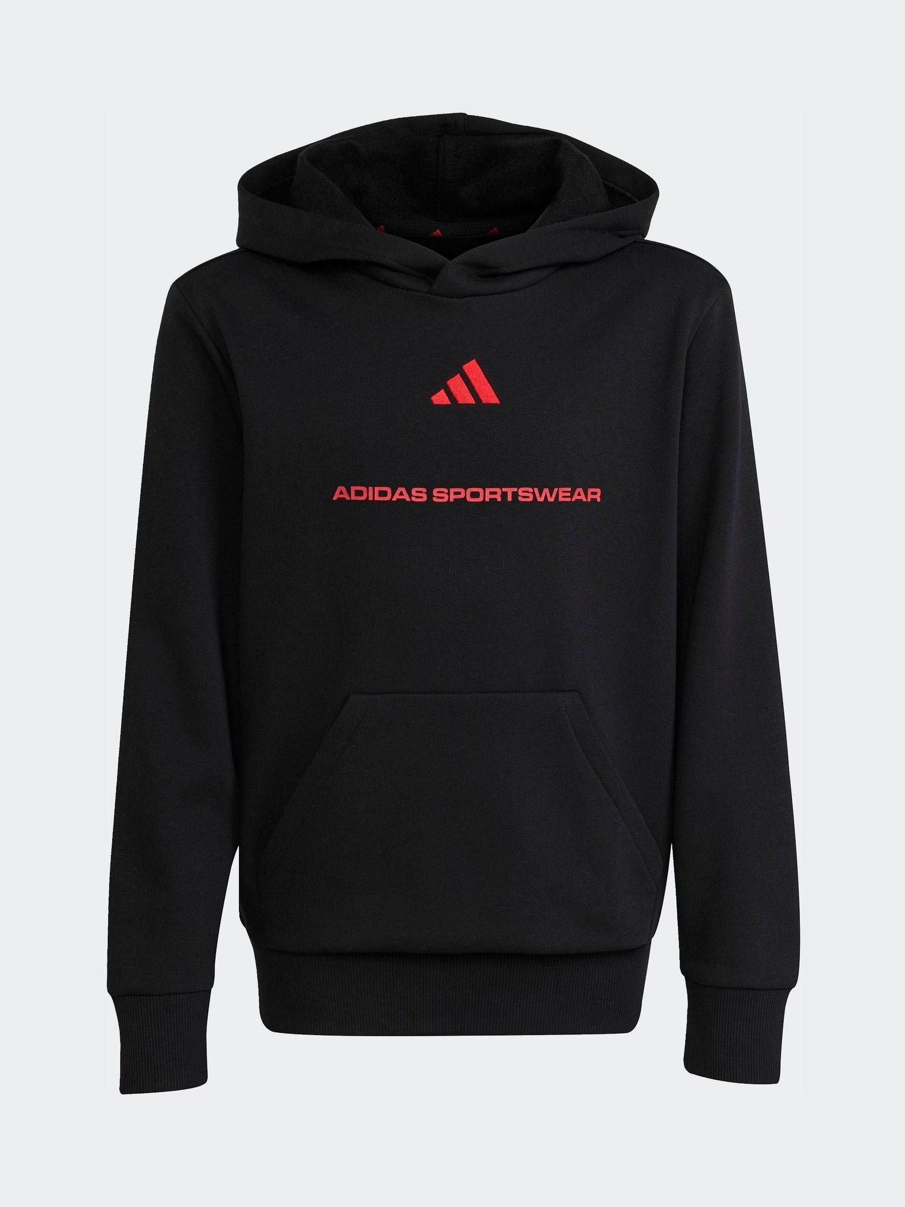Adidas Ragazzo Noir Felpa Con Cappuccio Per Bambini Slogan - Immagine 2
