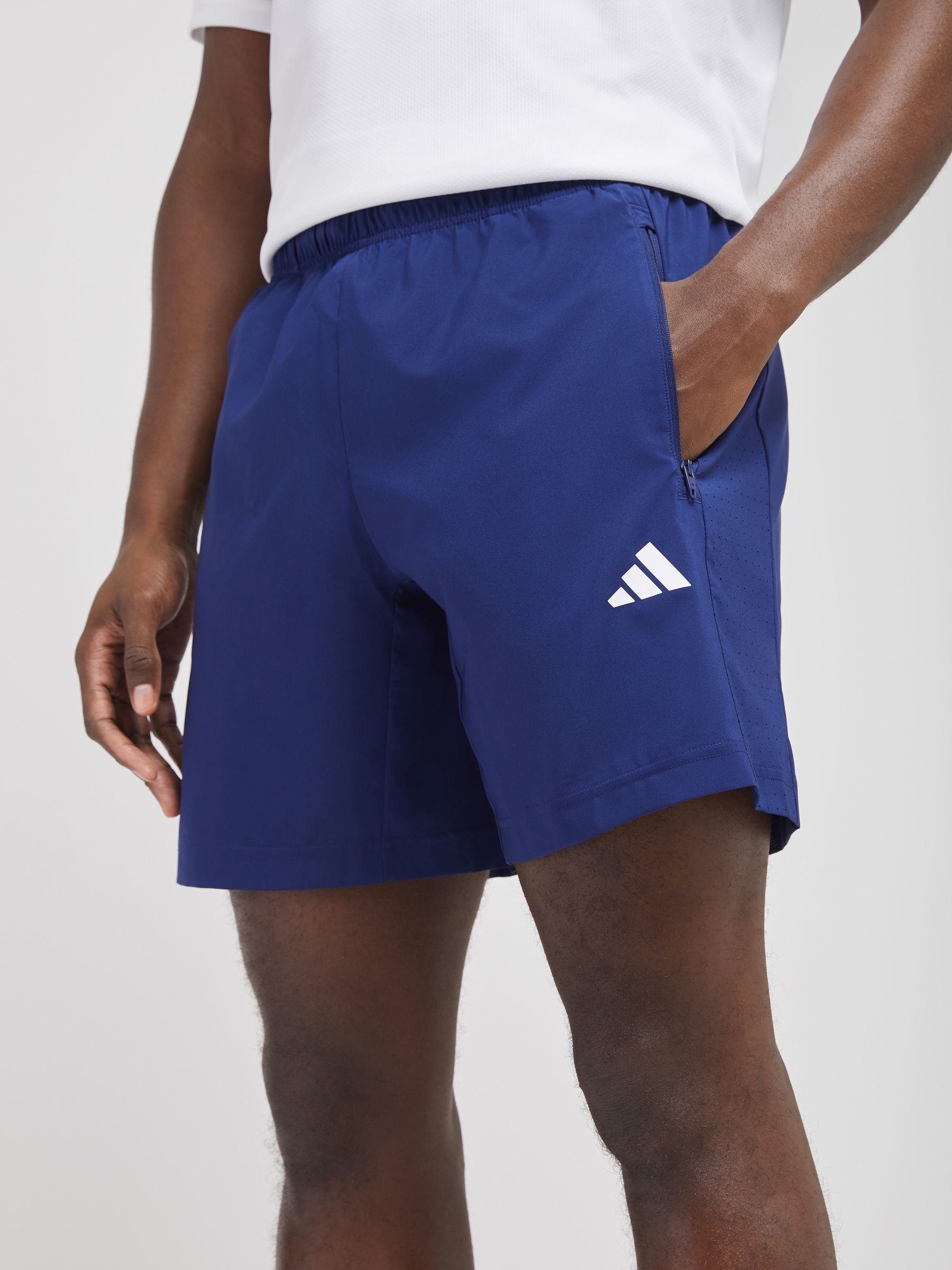 Adidas Hombre Azul Pantalones Cortos Tejidos De Base Básicos Workout De - Imagen 1