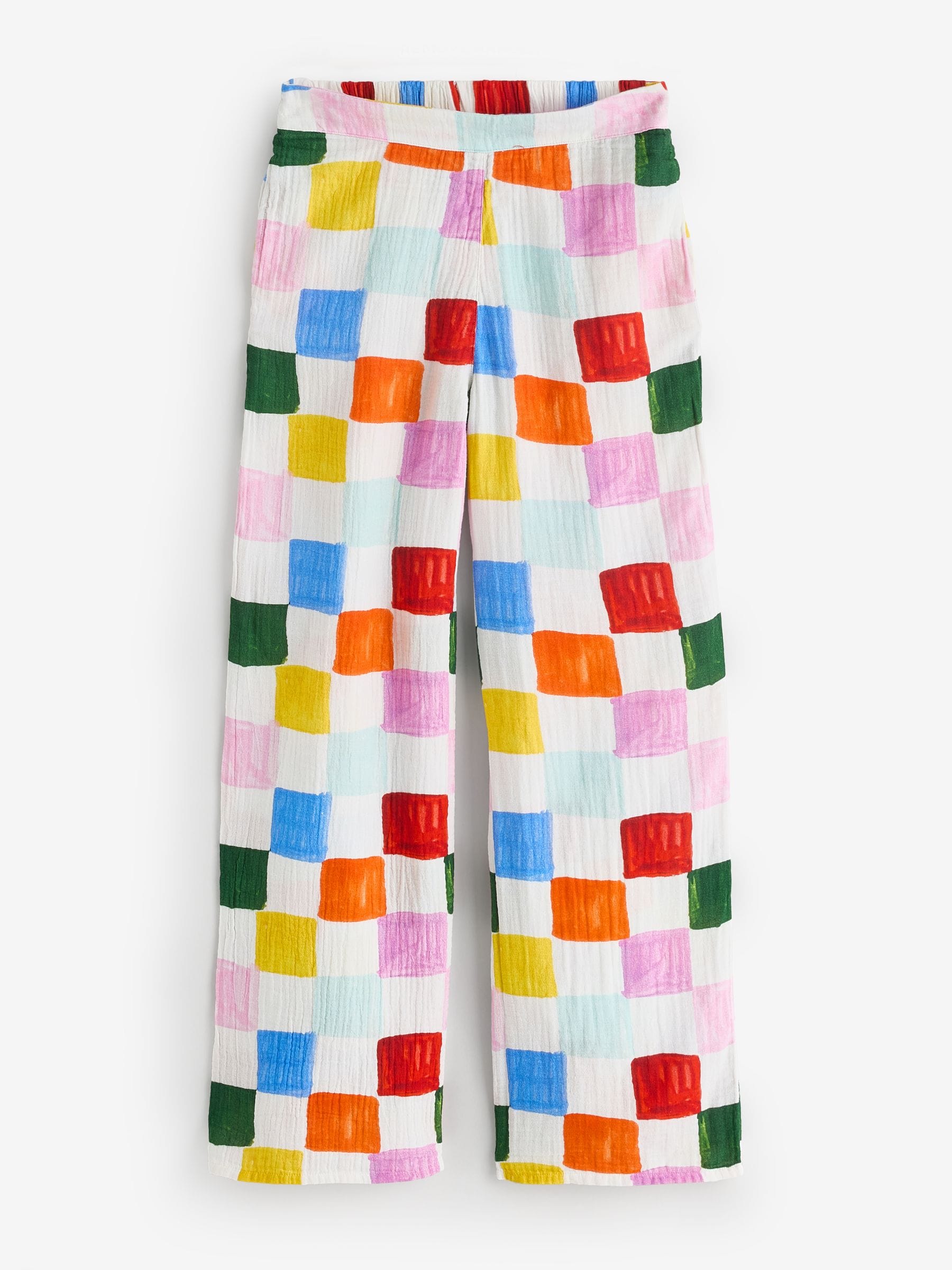 Eleanor Bowmer Multi Check Cotton Beach Co-Ord Trousers
