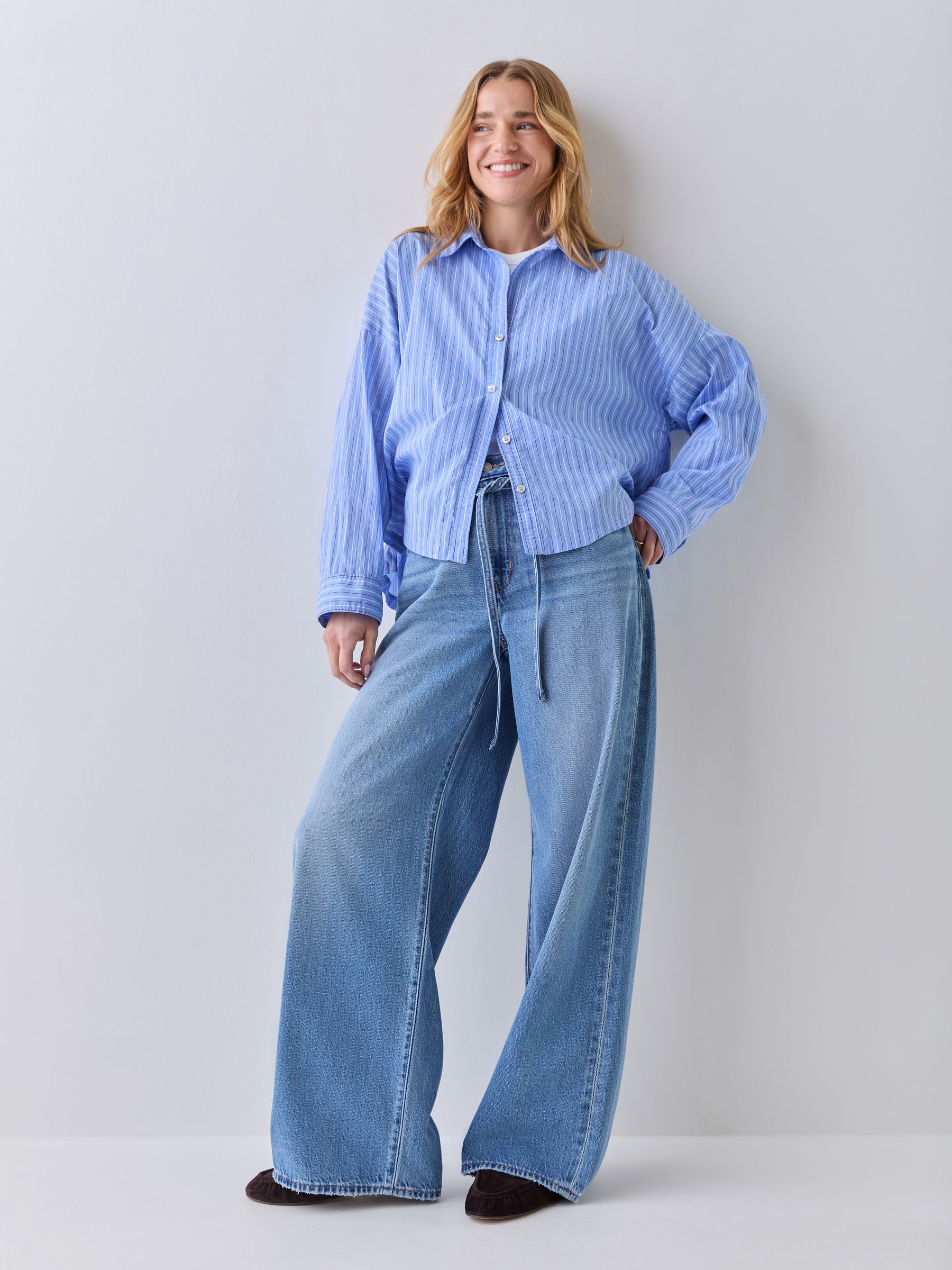 Levi's Levi's Blue Good Grades Tencel Wide Leg Straight Baggy Jeans