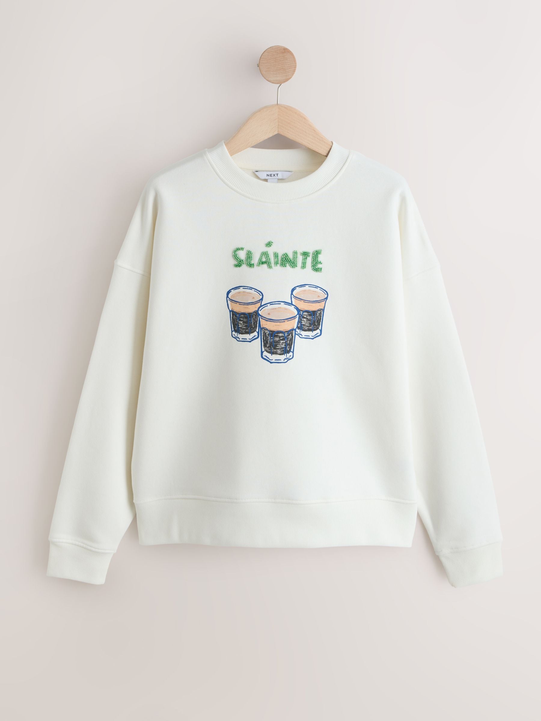 Next Ecru Graphic Slainte Sweatshirt