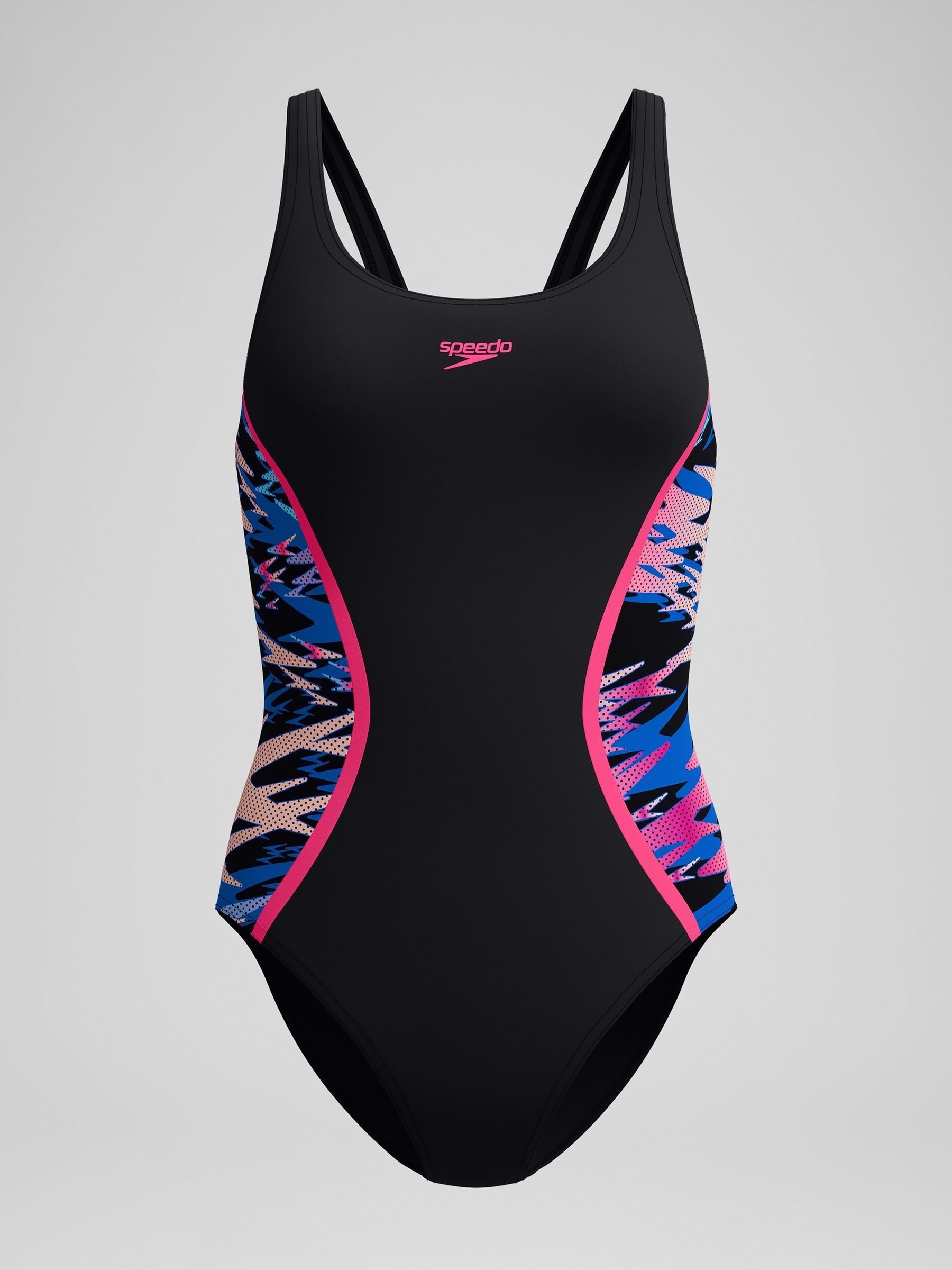 Damen Hyperboom Muscleback Badeanzug mit Passe Schwarz/Pink - Bild 3