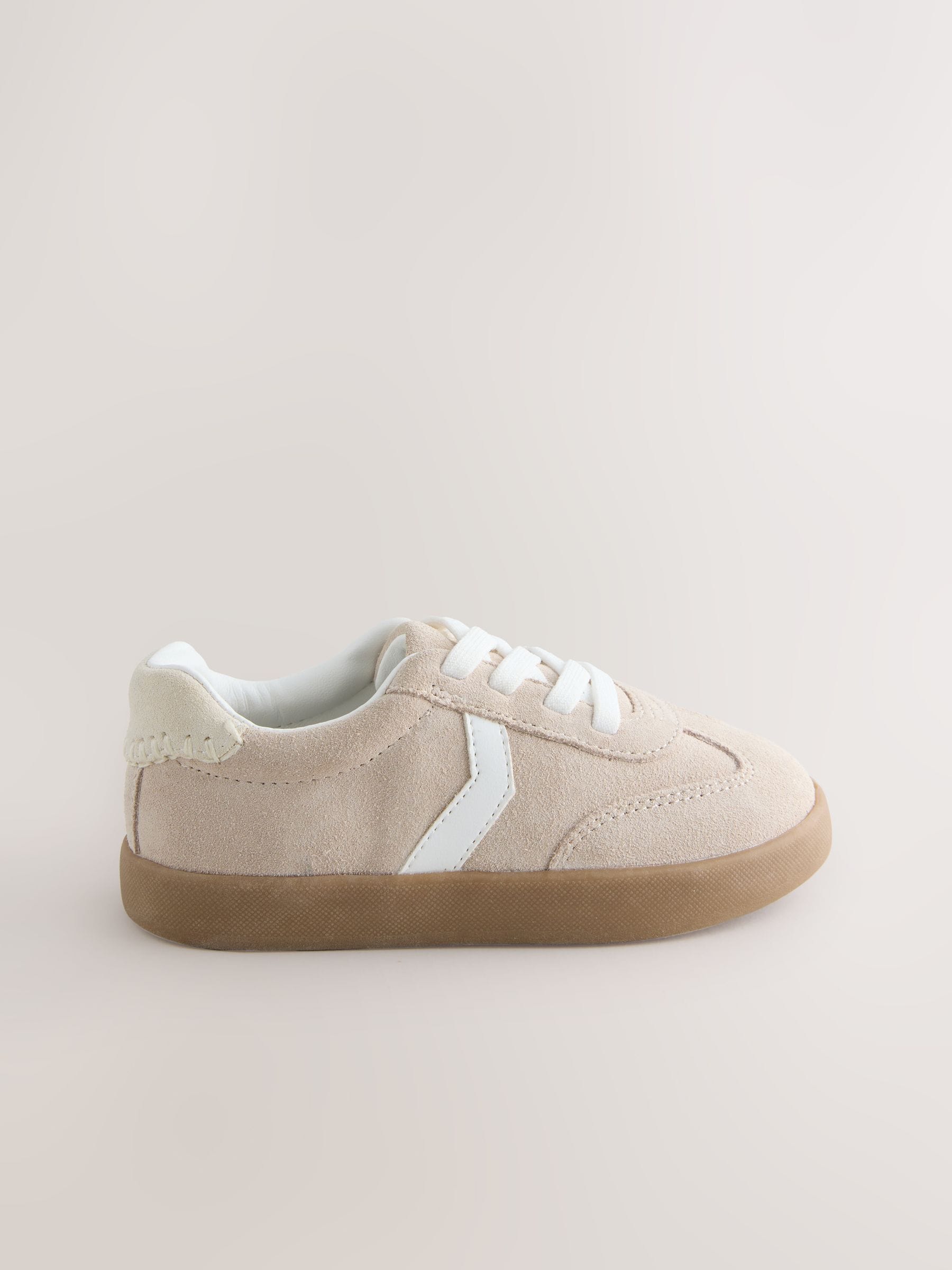 Next Neutral Elastic Lace Retro Trainers