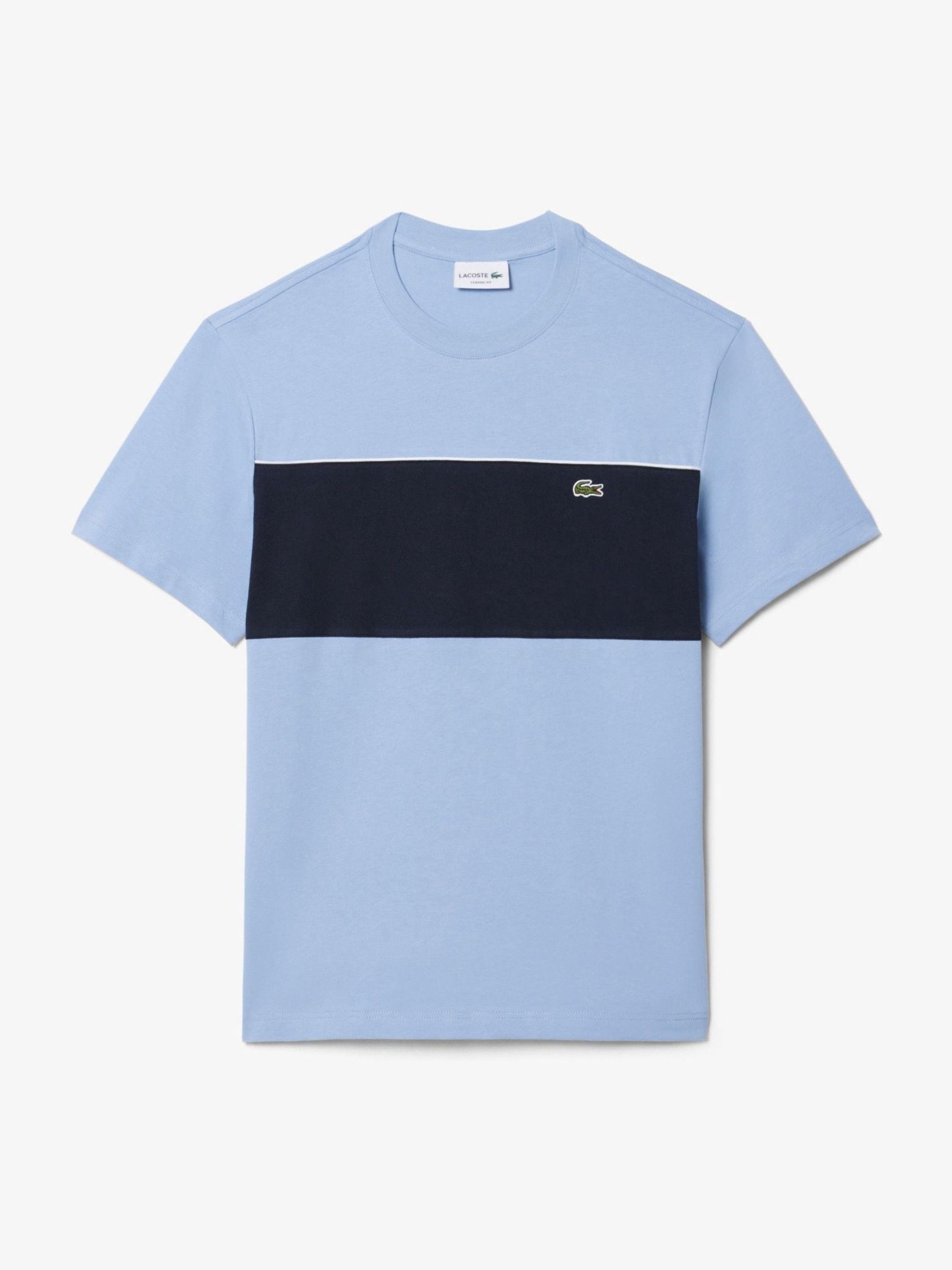 Lacoste Blue Classic Fit Colourblock Cotton T-Shirt