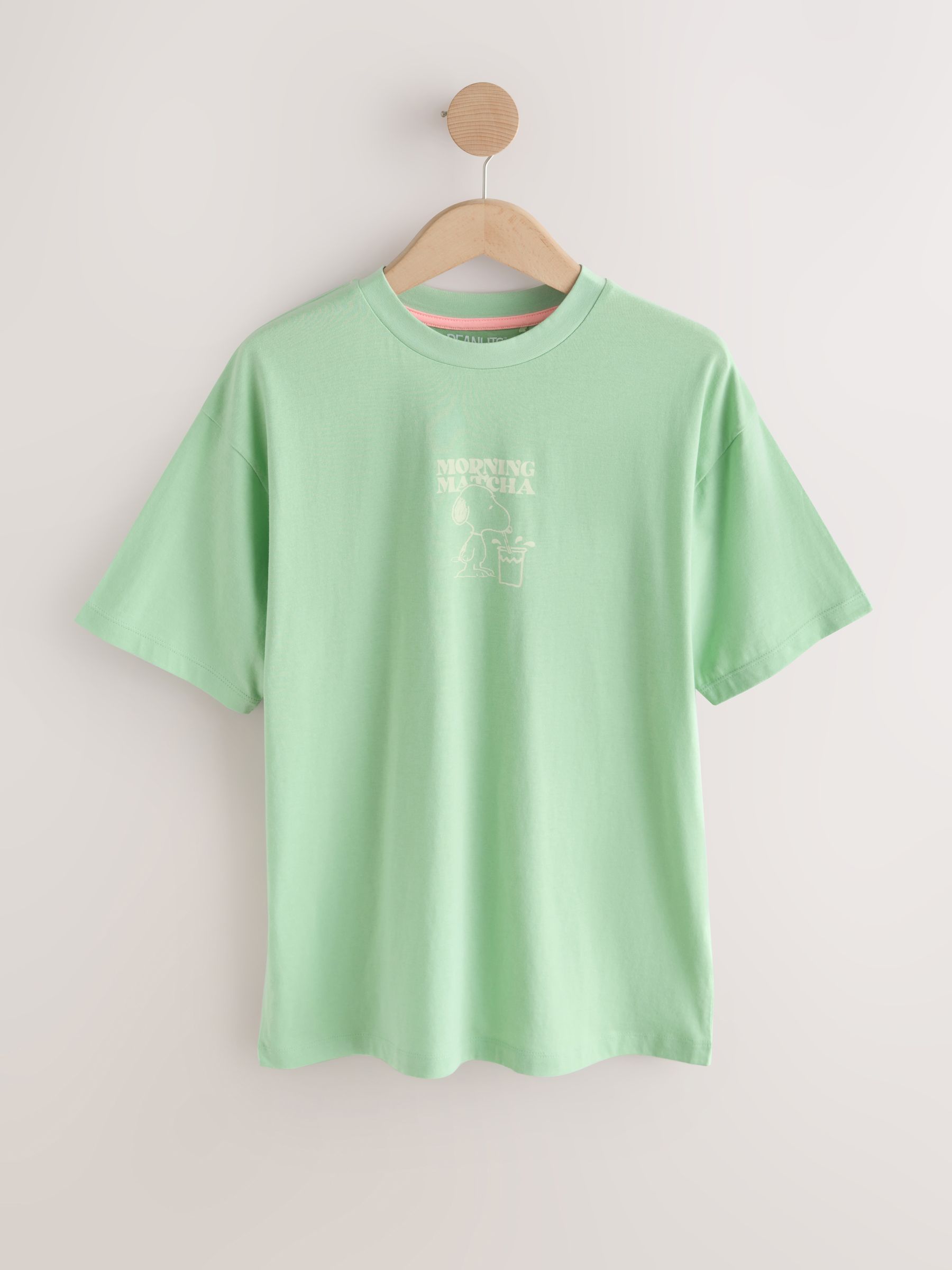 Next - T-Shirt Femme - Coton Vert - Slogan "Snoopy Matcha"