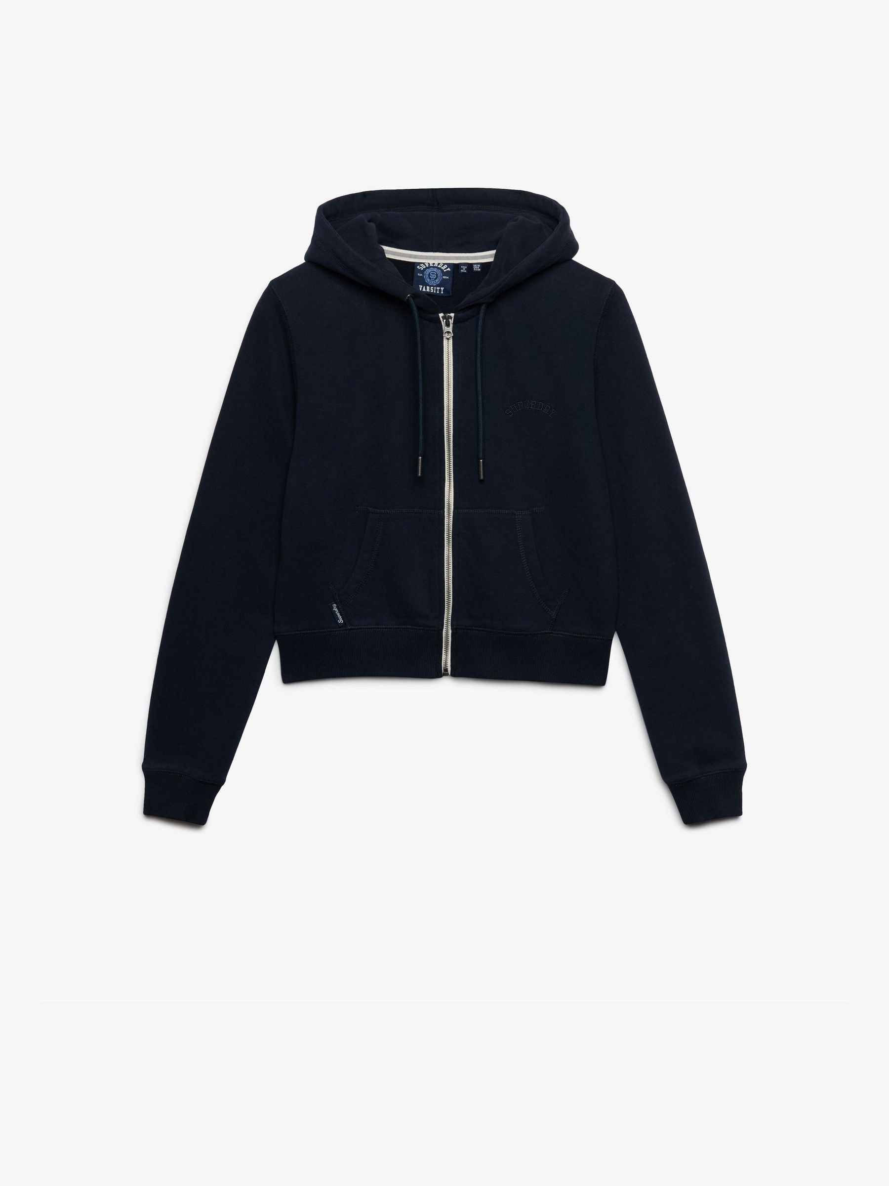 Superdry Essential Logo Cropped-Hoodie Mit Durchgehendem Reißverschluss - Bild 1