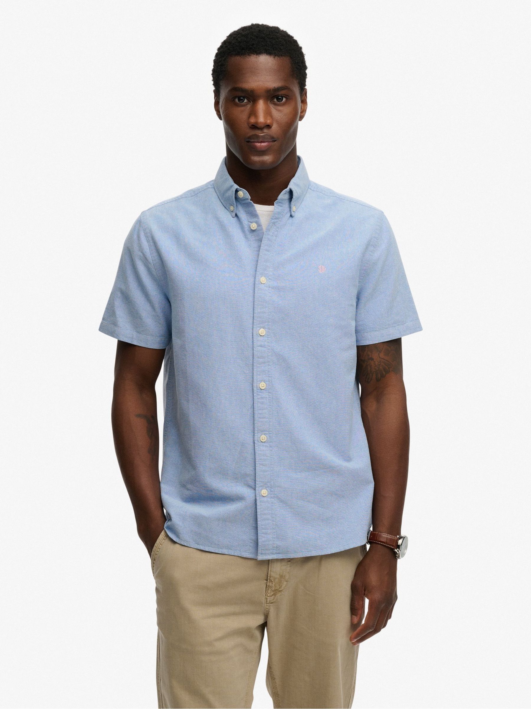 Superdry Herren Blau Hemd Preppy Oxford - Bild 3