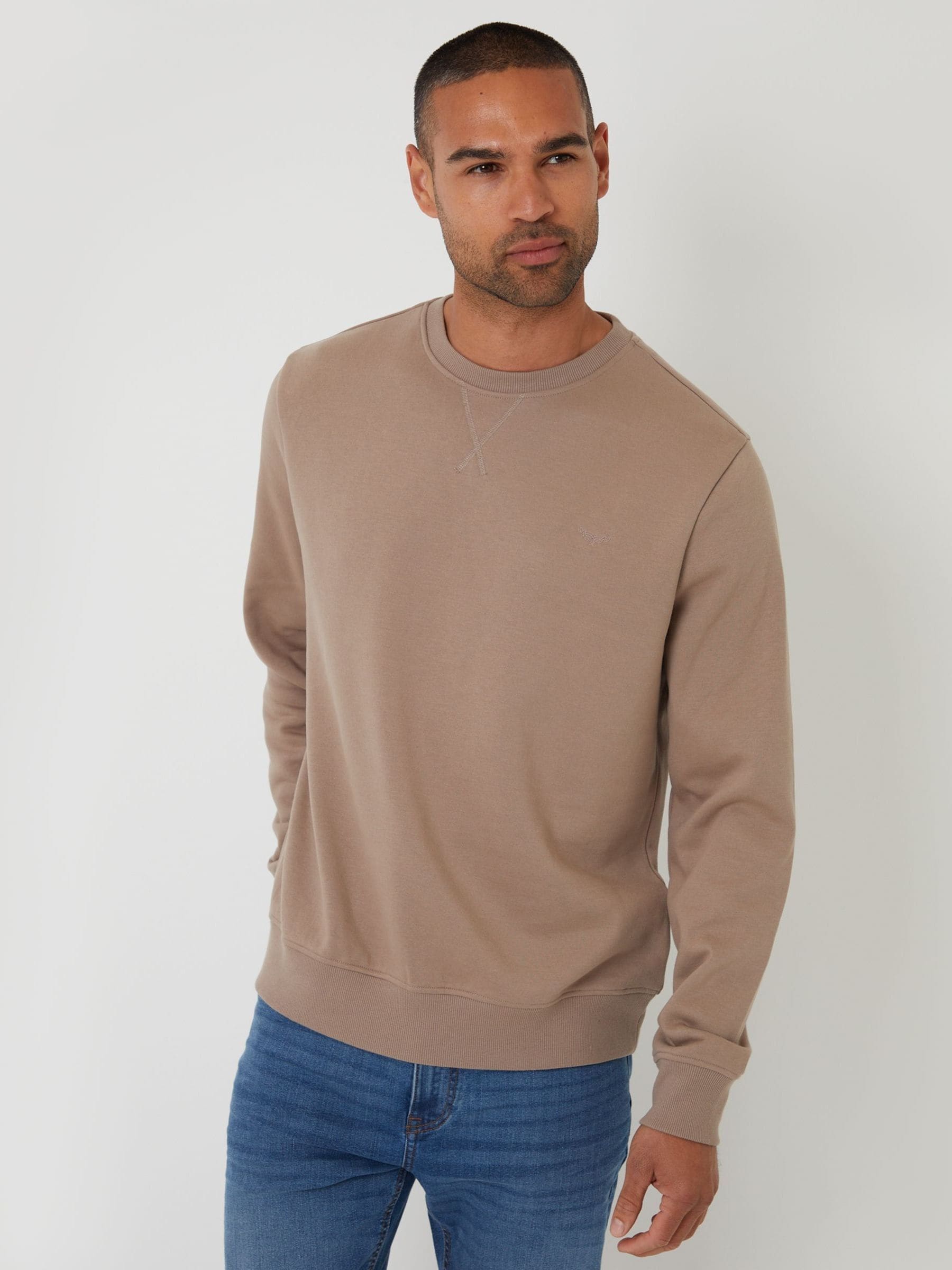 Threadbare Brown Crew Neck Sweatshirt