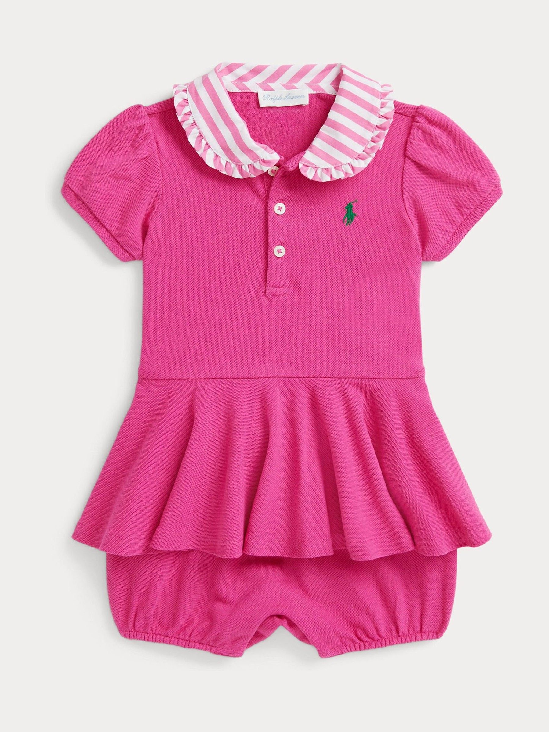 Polo Ralph Lauren Neonati - Set Con Abito Polo E Bloomer Con Colletto