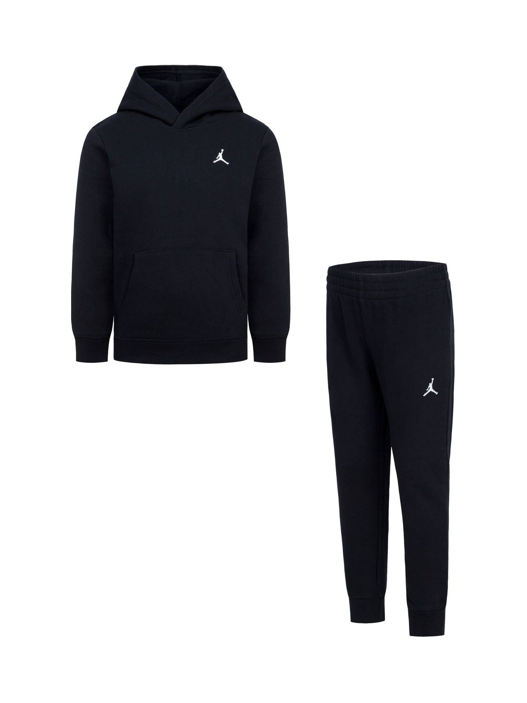 Jordan Black Little Brooklyn Overhead Hoodie And Joggers Tracksuit