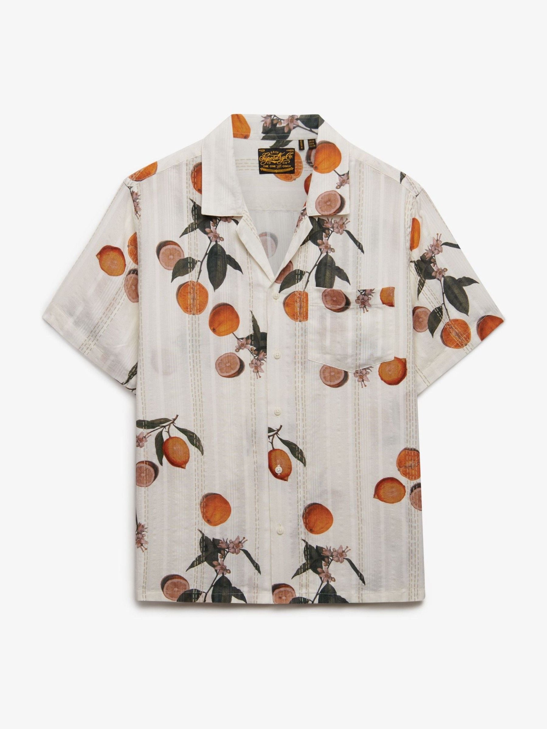 Superdry Damen Creme Strand-Kurzarmhemd Mit Print - Bild 1