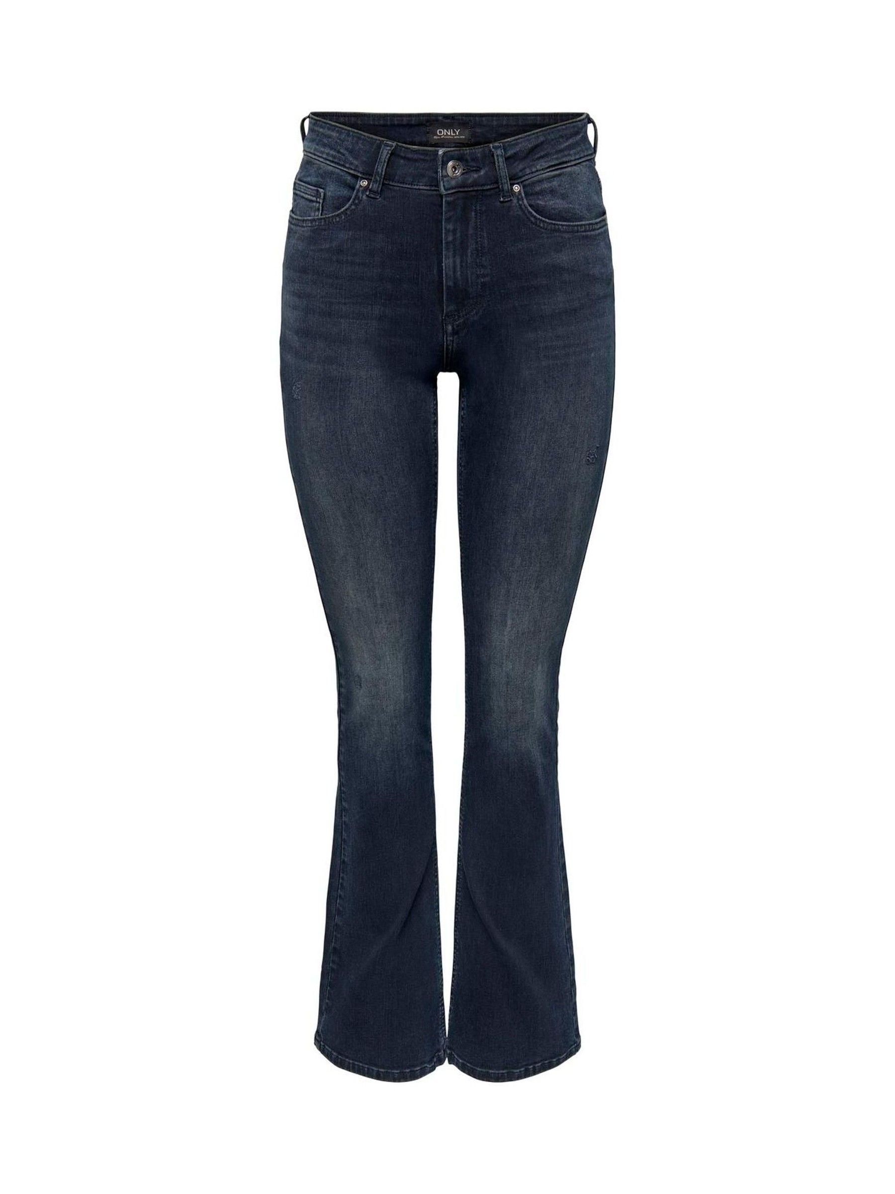 Only Džínsy Blush So Stredne Vysokým Pásom, Rozšírenými Nohavicami A Super Strečom