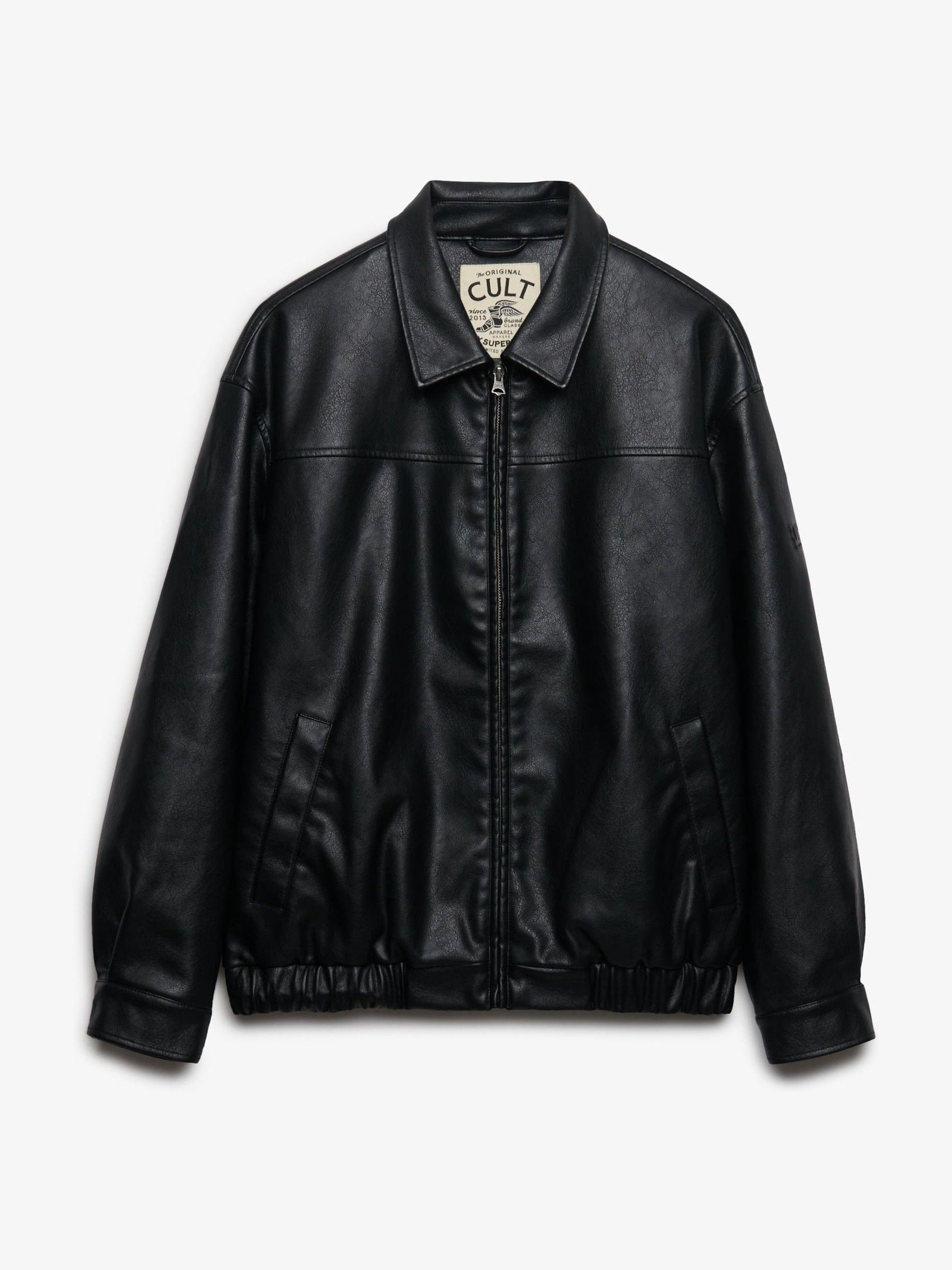 Superdry Mujer Negro Para W5012158a Cazadora De Piel Sintética Collared Oversized (L), Casual, Poliéster - Imagen 3