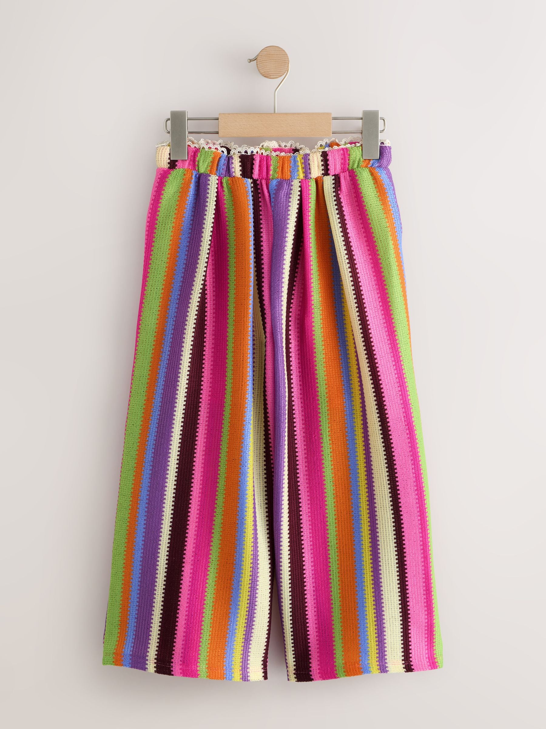 Next Pink/Orange Textured Stripe Trousers (3-16Yrs)