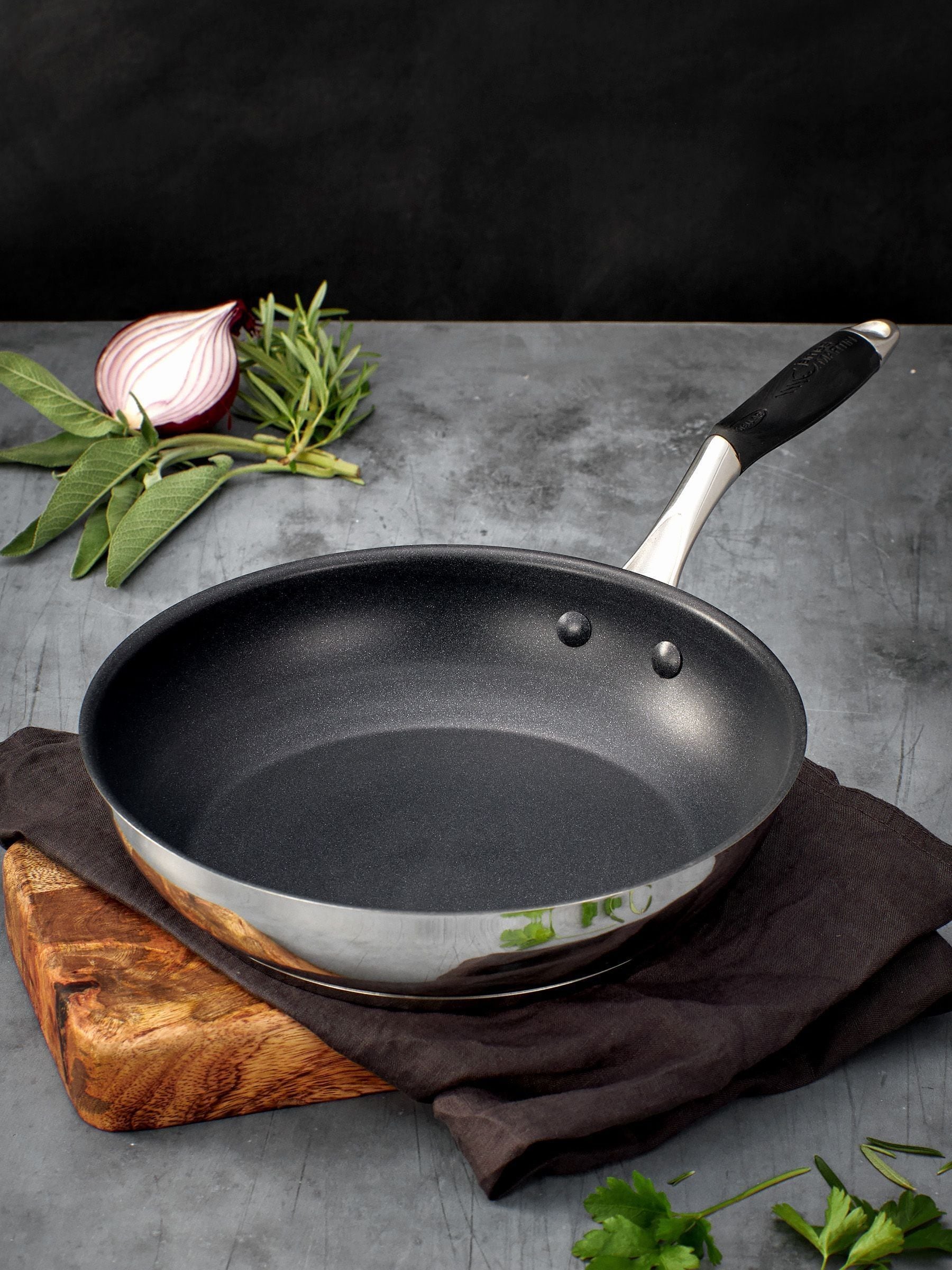 Stellar James Martin Silver Non Stick Frying Pan 24Cm