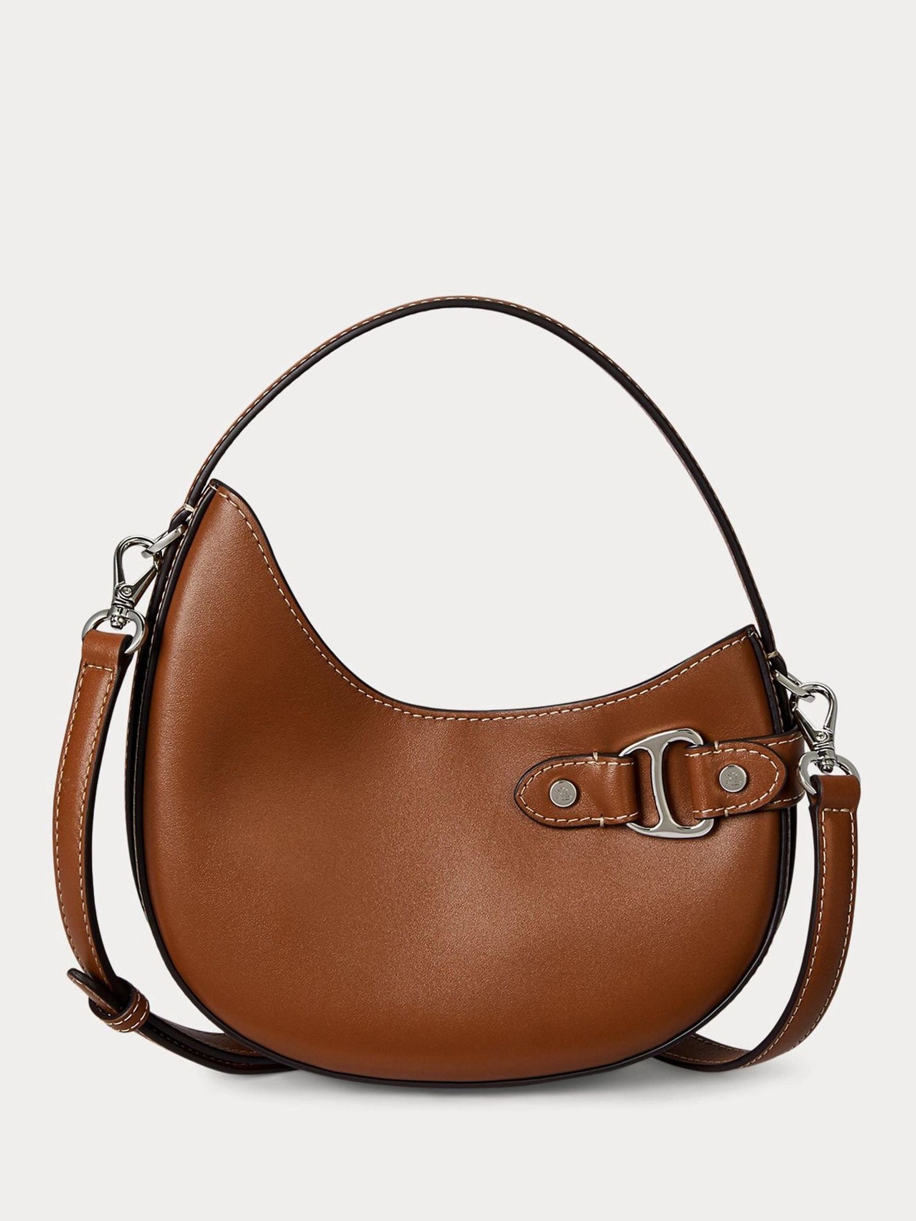Lauren Ralph Lauren Brown Tasha Leather Cross-Body Bag