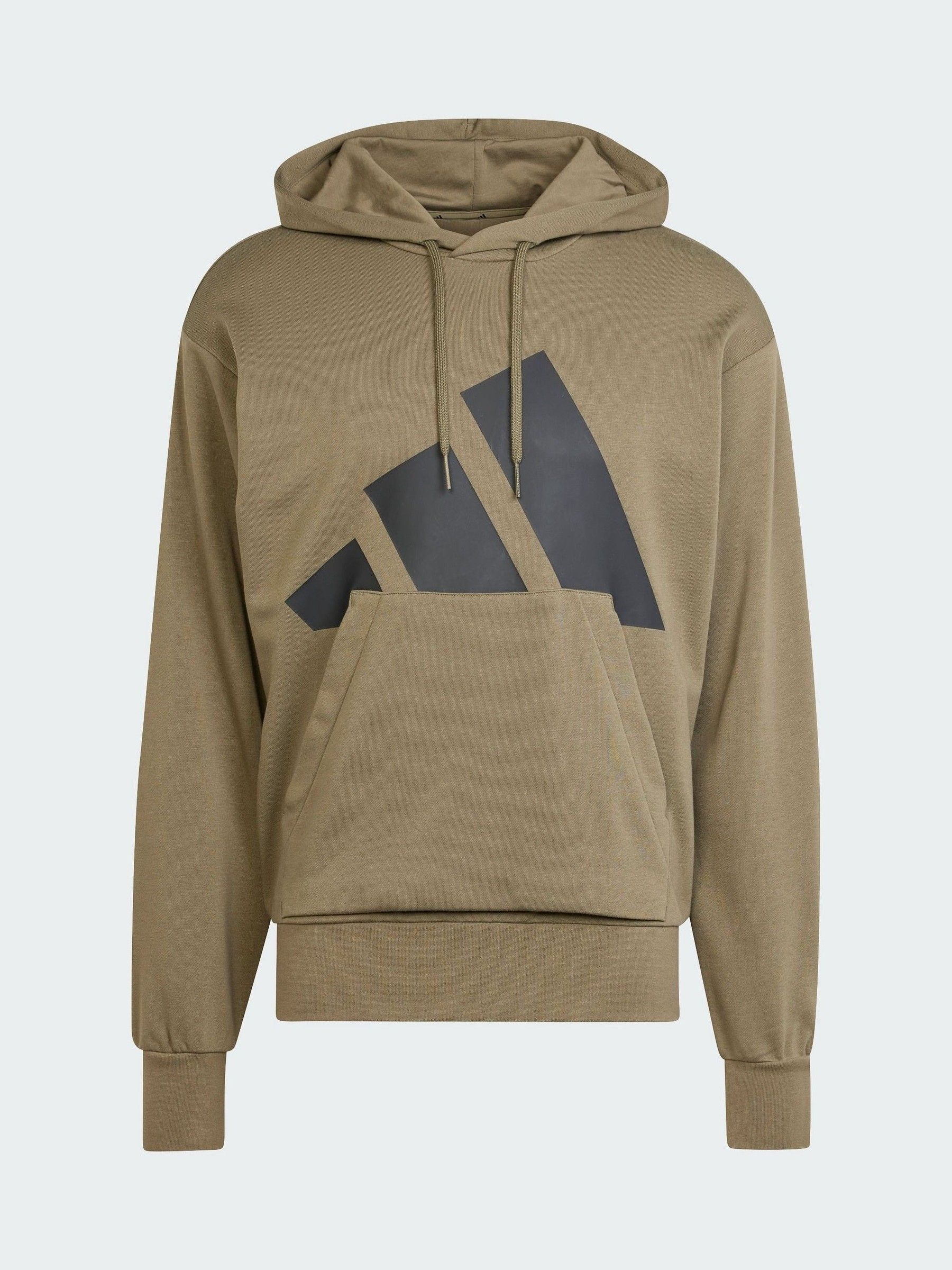 Adidas Uomo Verde Essentials Big Logo French Terry Hoodie - Immagine 1