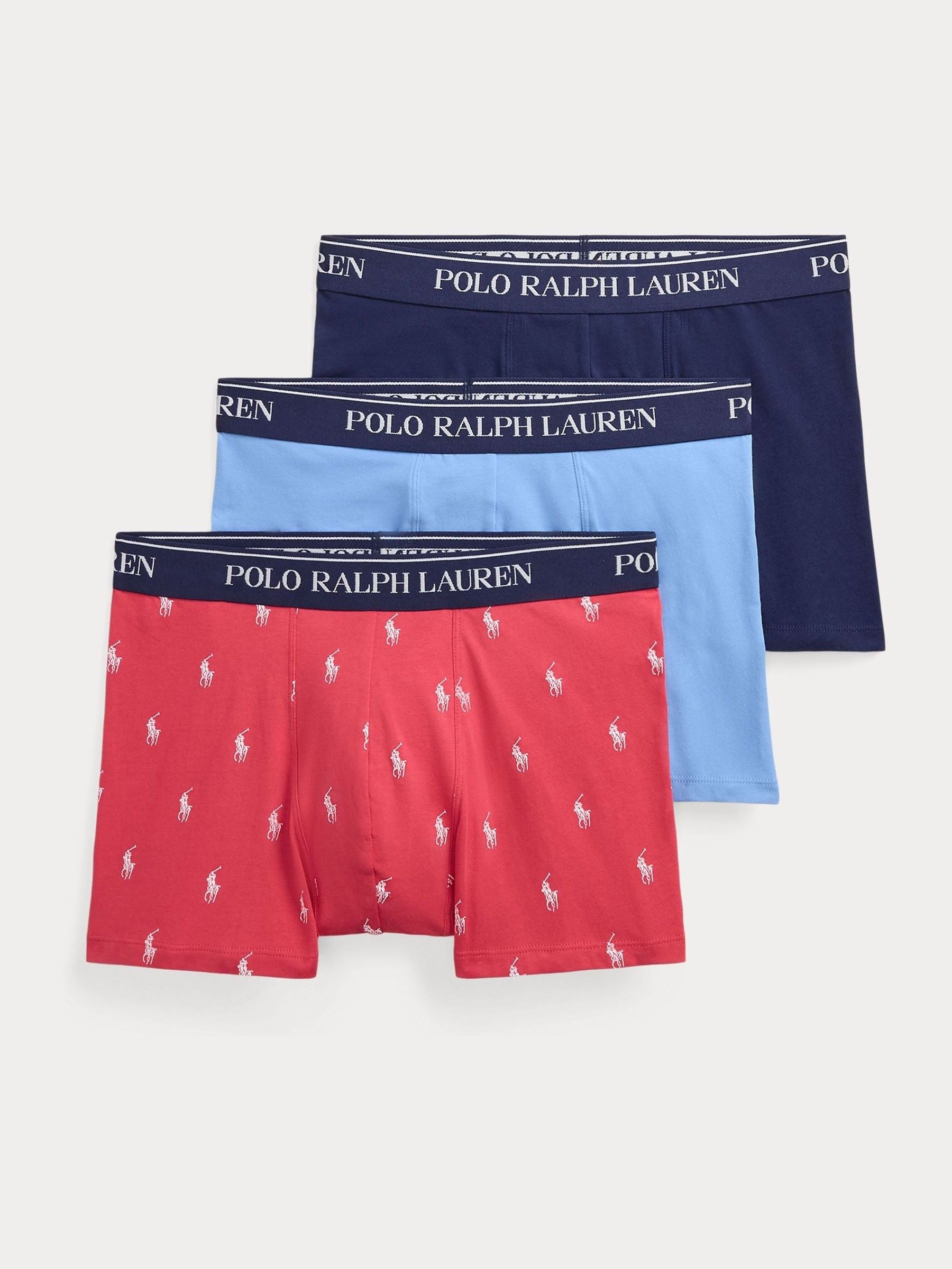 Polo Ralph Lauren Blue Stretch Cotton Boxers 3 Pack